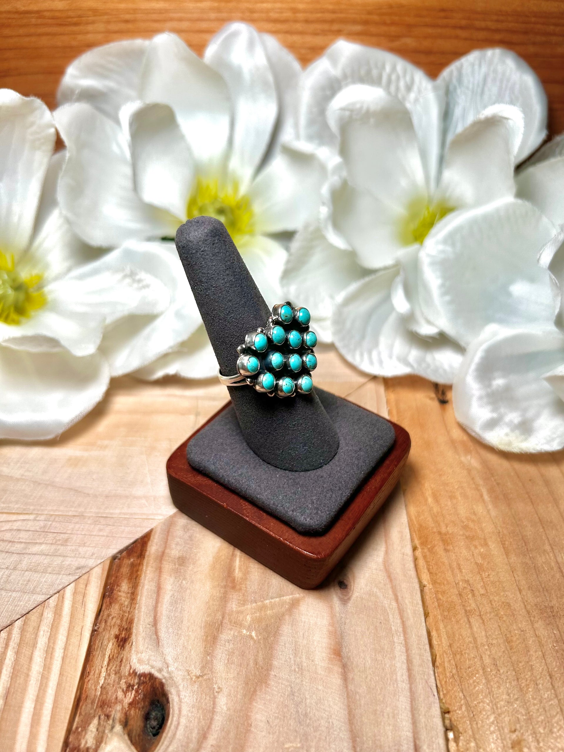 Navajo Made Red Skin Turquoise & Sterling Silver Ring Size 8.75