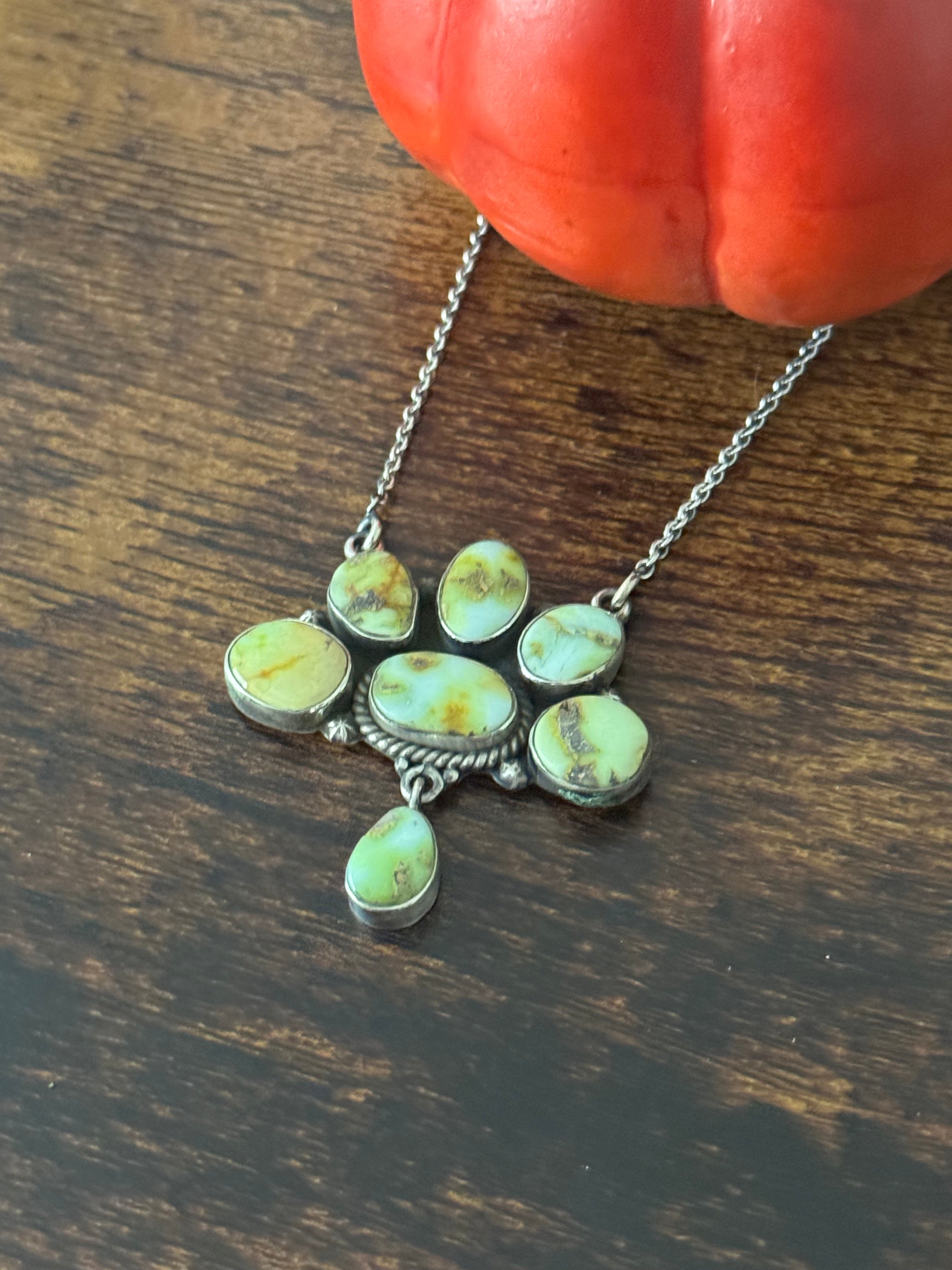 Southwest Palomino Variscite & Sterling Silver Necklace