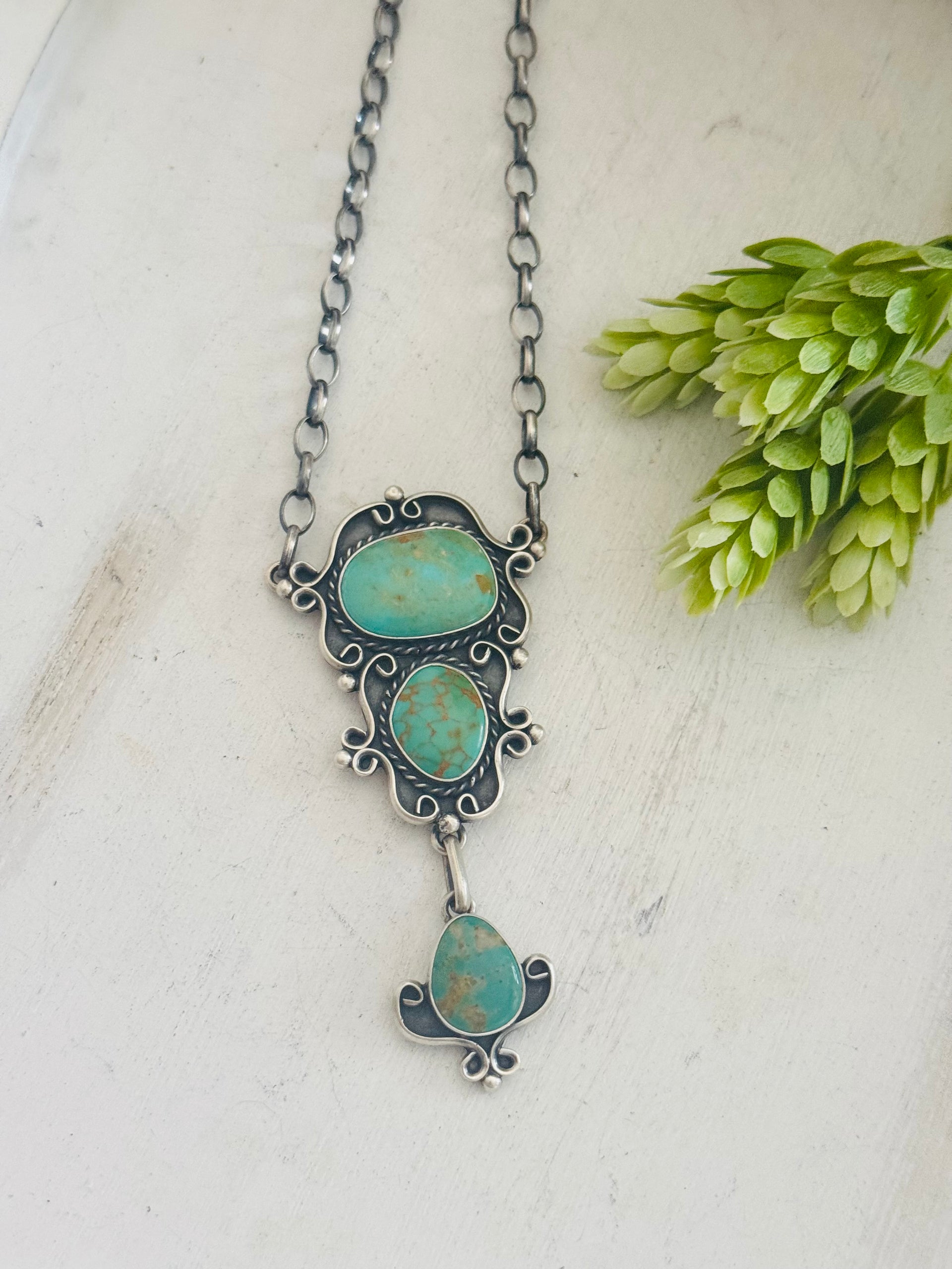 Larry Kaye Kingman Turquoise & Sterling Silver Necklace