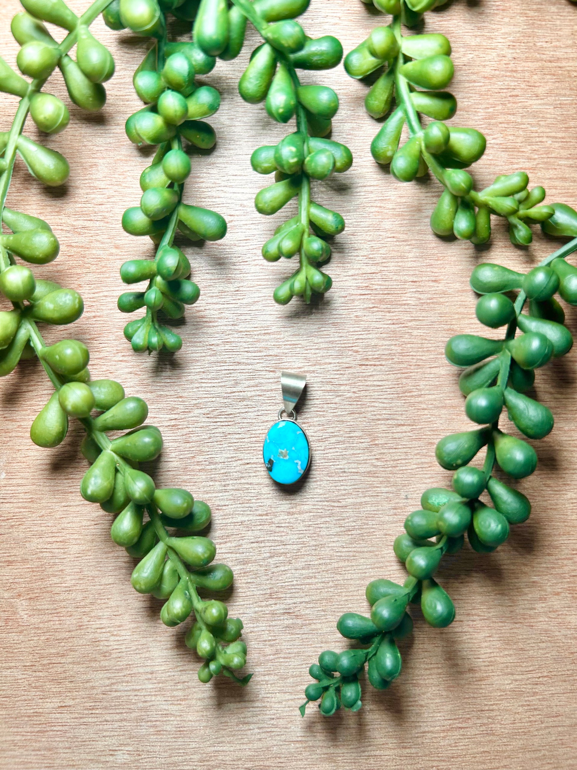 Navajo Made Blue Ridge Turquoise & Sterling Silver Pendant