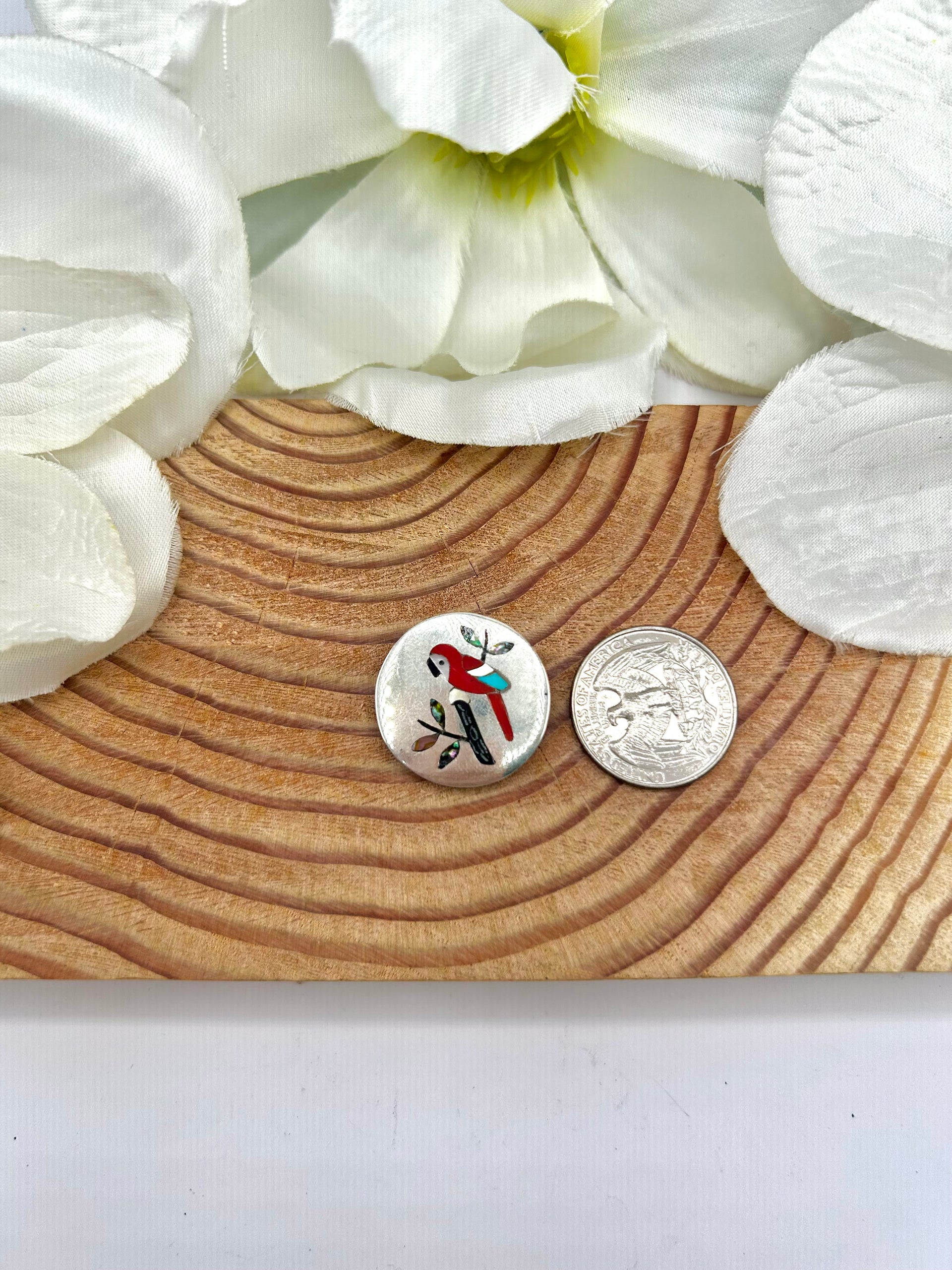 Zuni Multi Stone & Sterling Silver Pendant/Pin