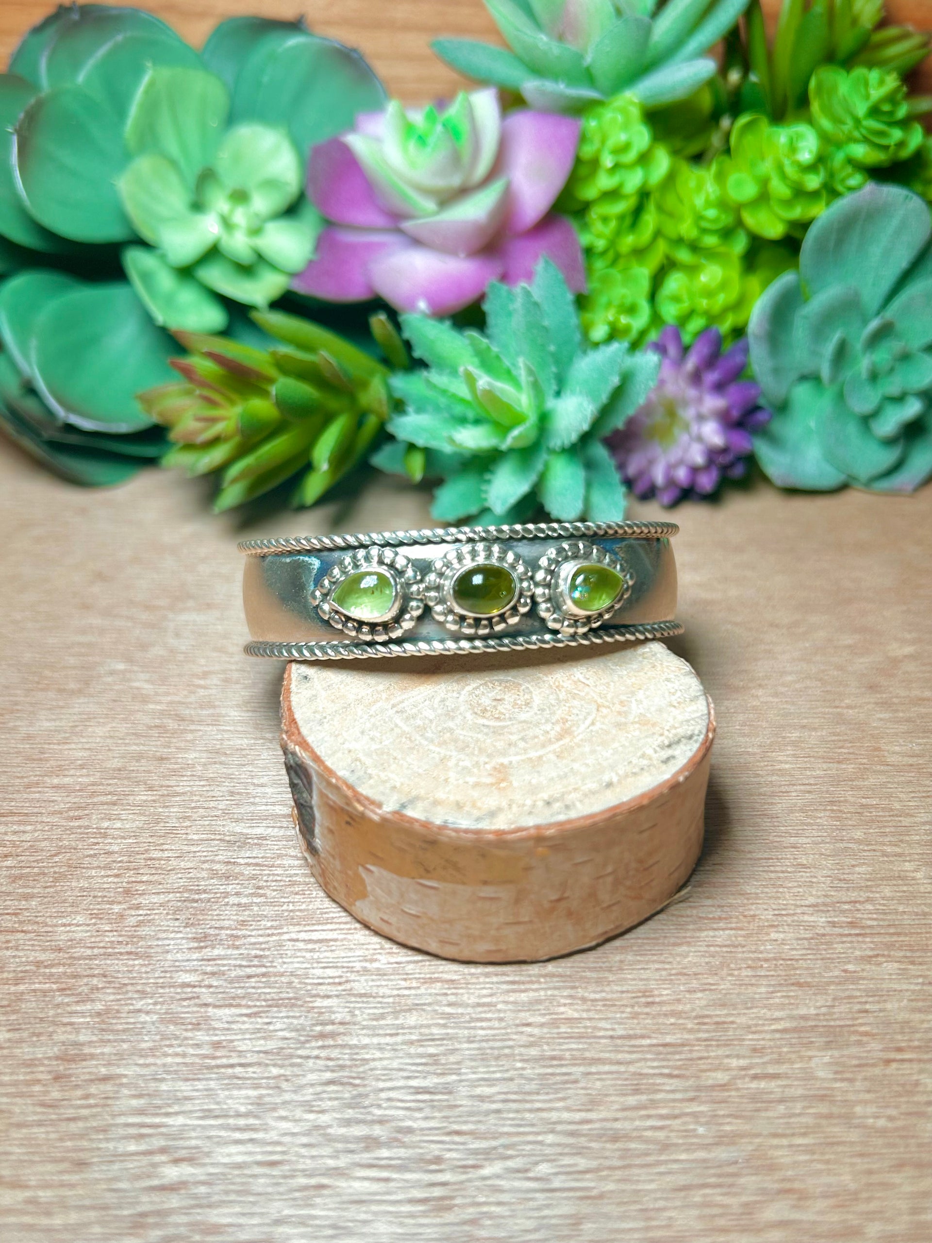 Richard Long Peridot & Sterling Silver Cuff Bracelet