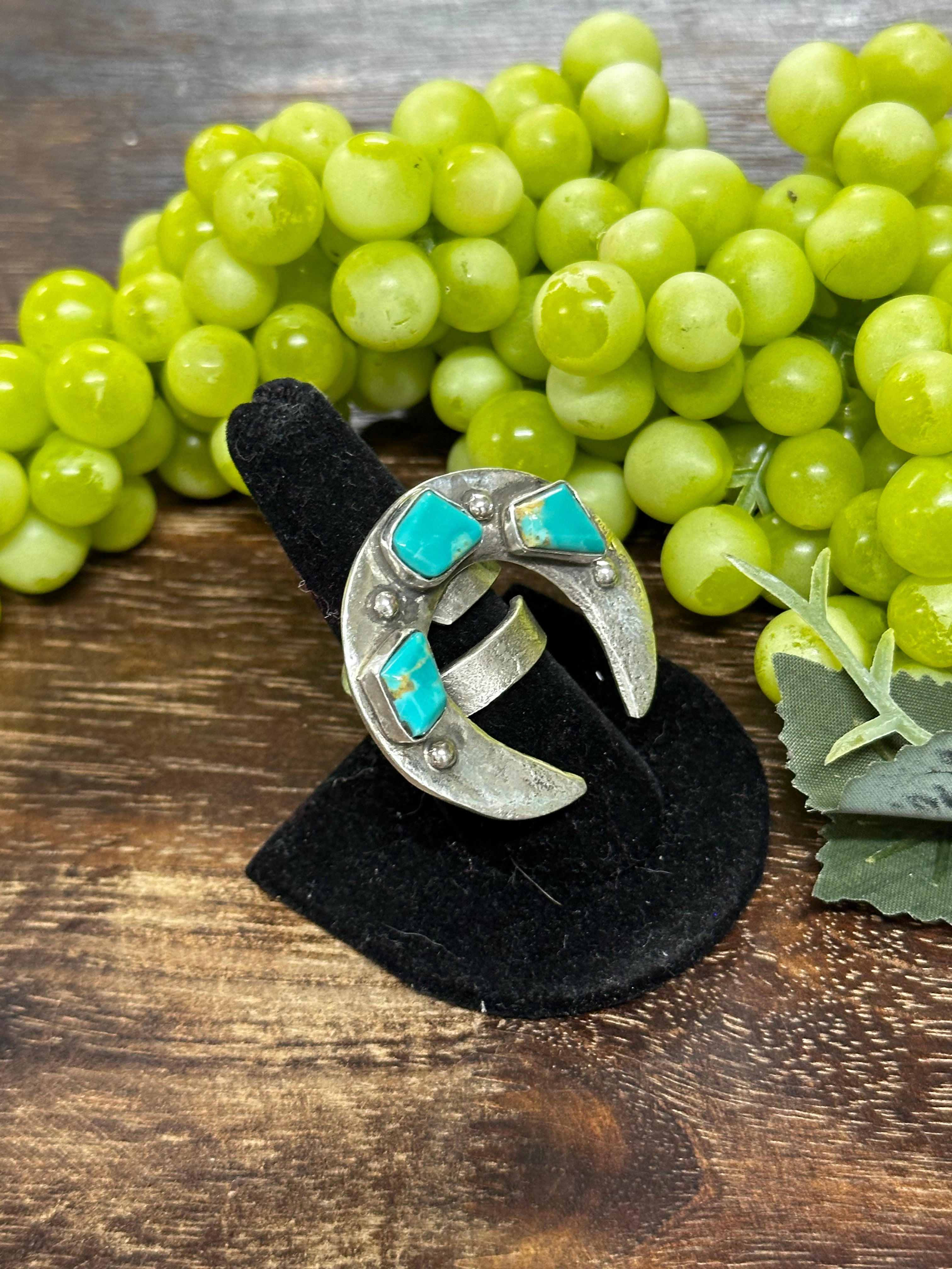 Jude Candalaria Royston Turquoise Sterling Silver Adjustable Ring