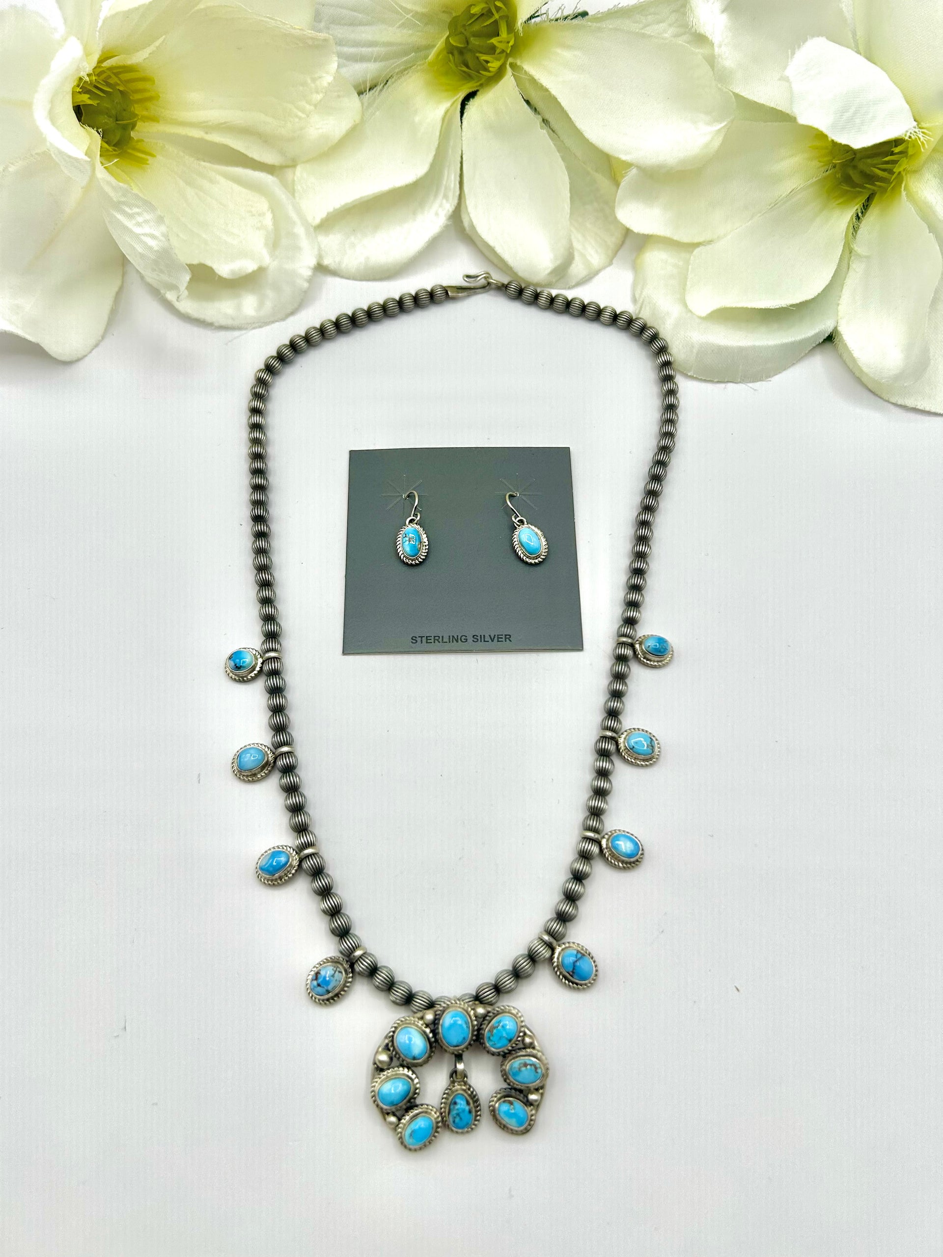 Shirley Henry Golden Hill Turquoise & Sterling Silver Necklace Set