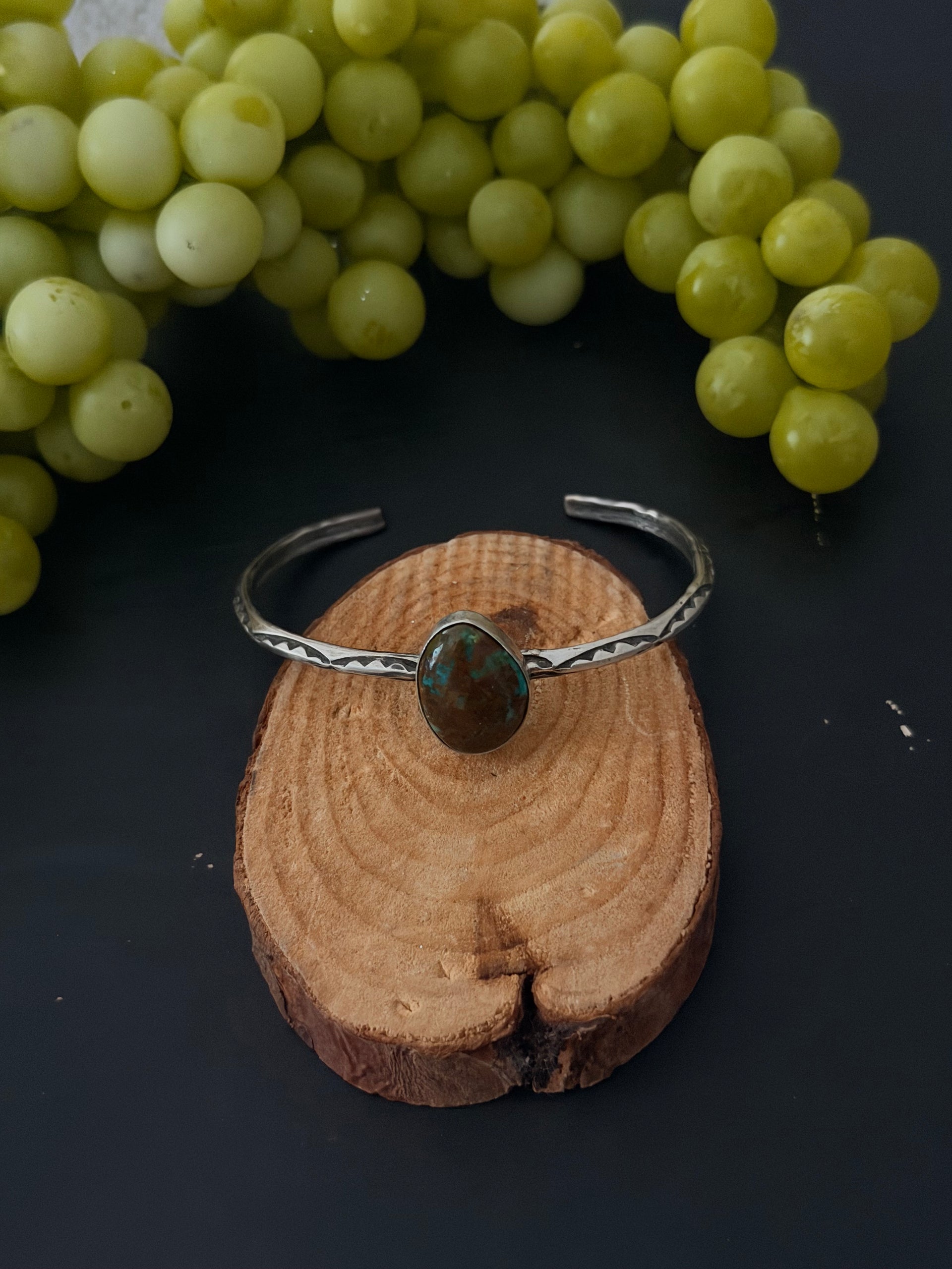 Navajo Made Royston Turquoise & Sterling Silver Cuff Bracelet