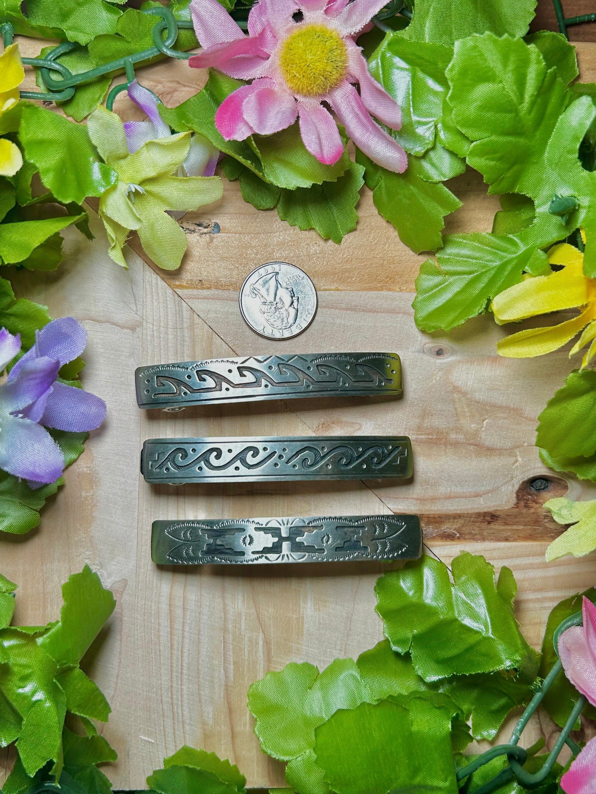 Navajo Made Sterling Silver Hair Barrette