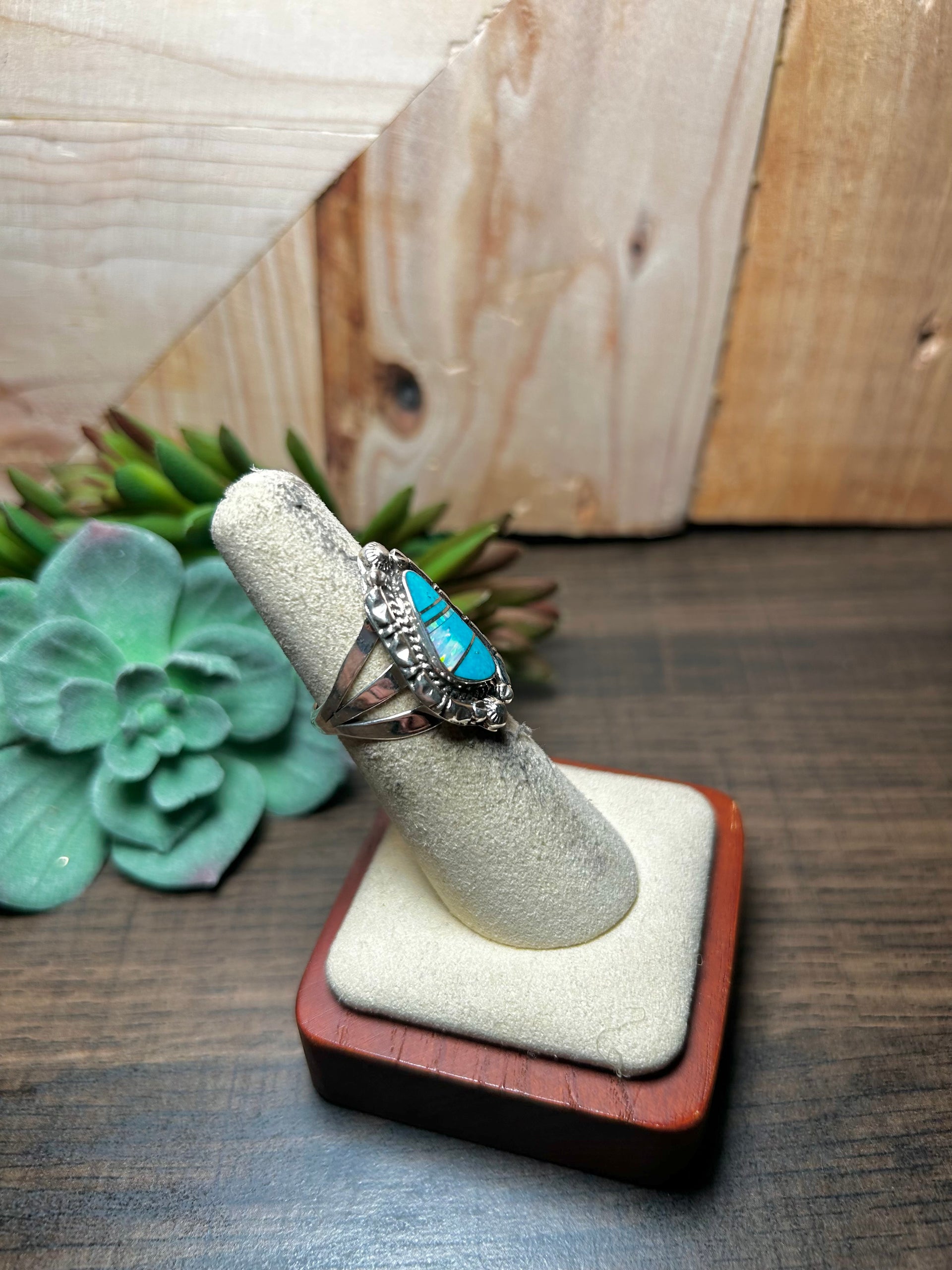 James Mannygoats Multi Stone & Sterling Silver Ring Size 5.5