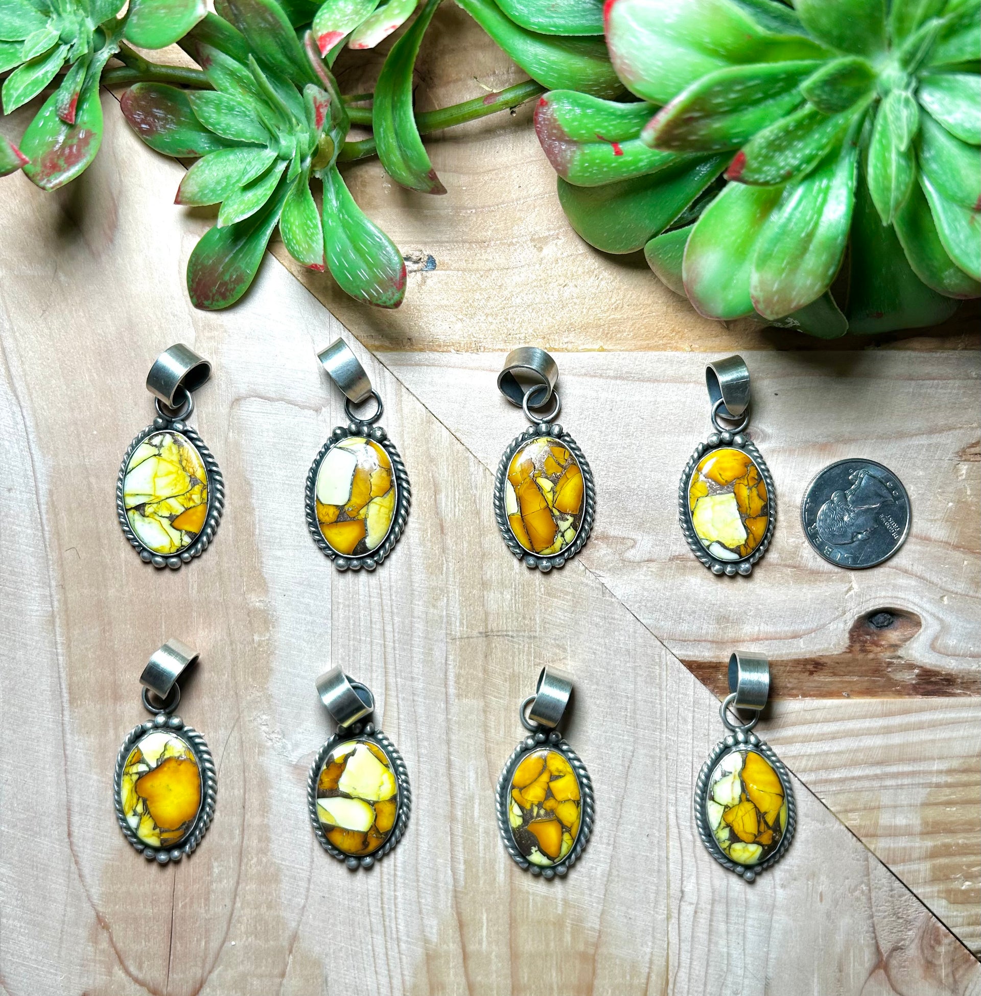 Zachariah David Honey Dahlia & Sterling Silver Pendant