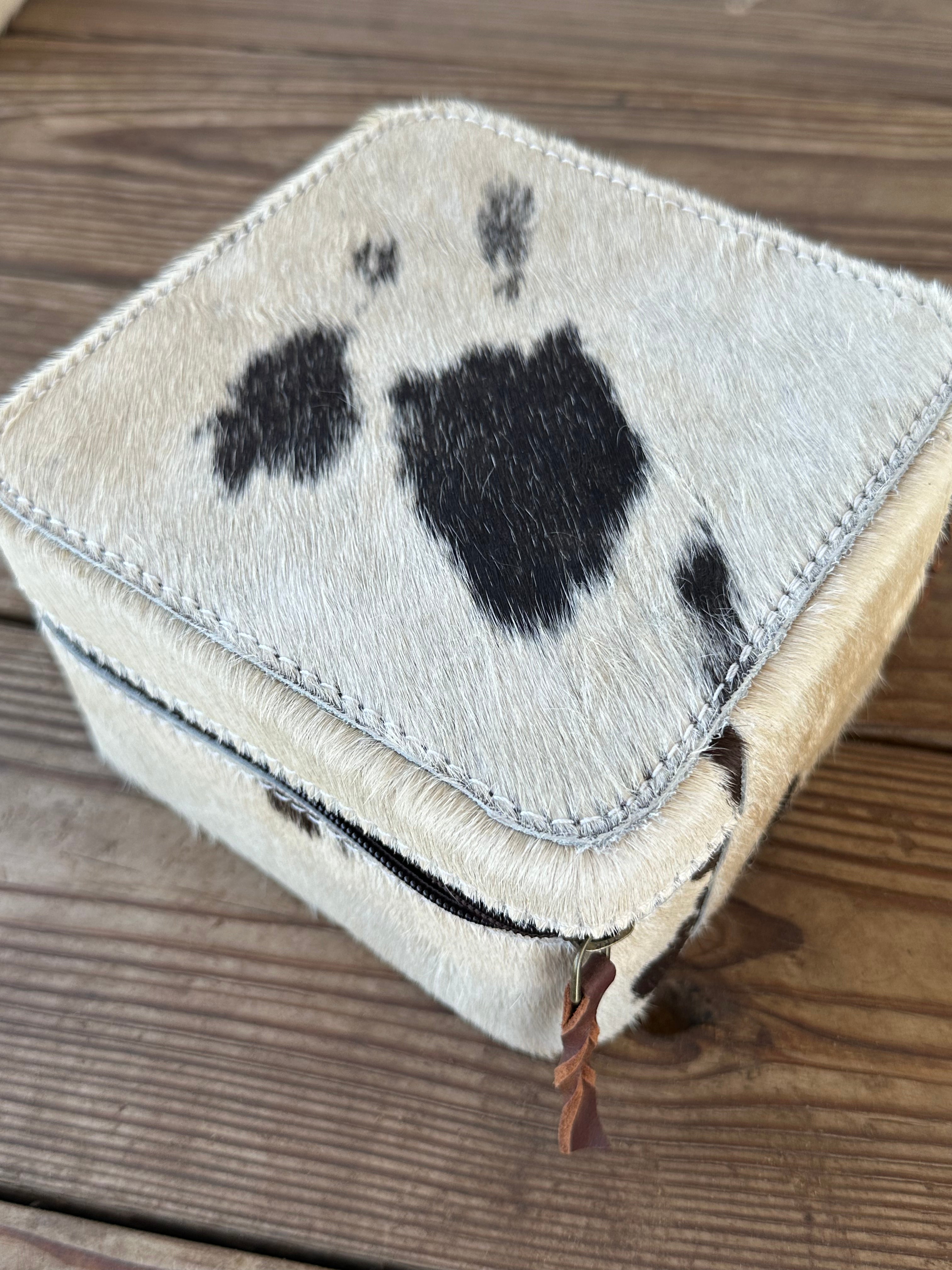 Genuine Leather Cowhide Jewelry Box