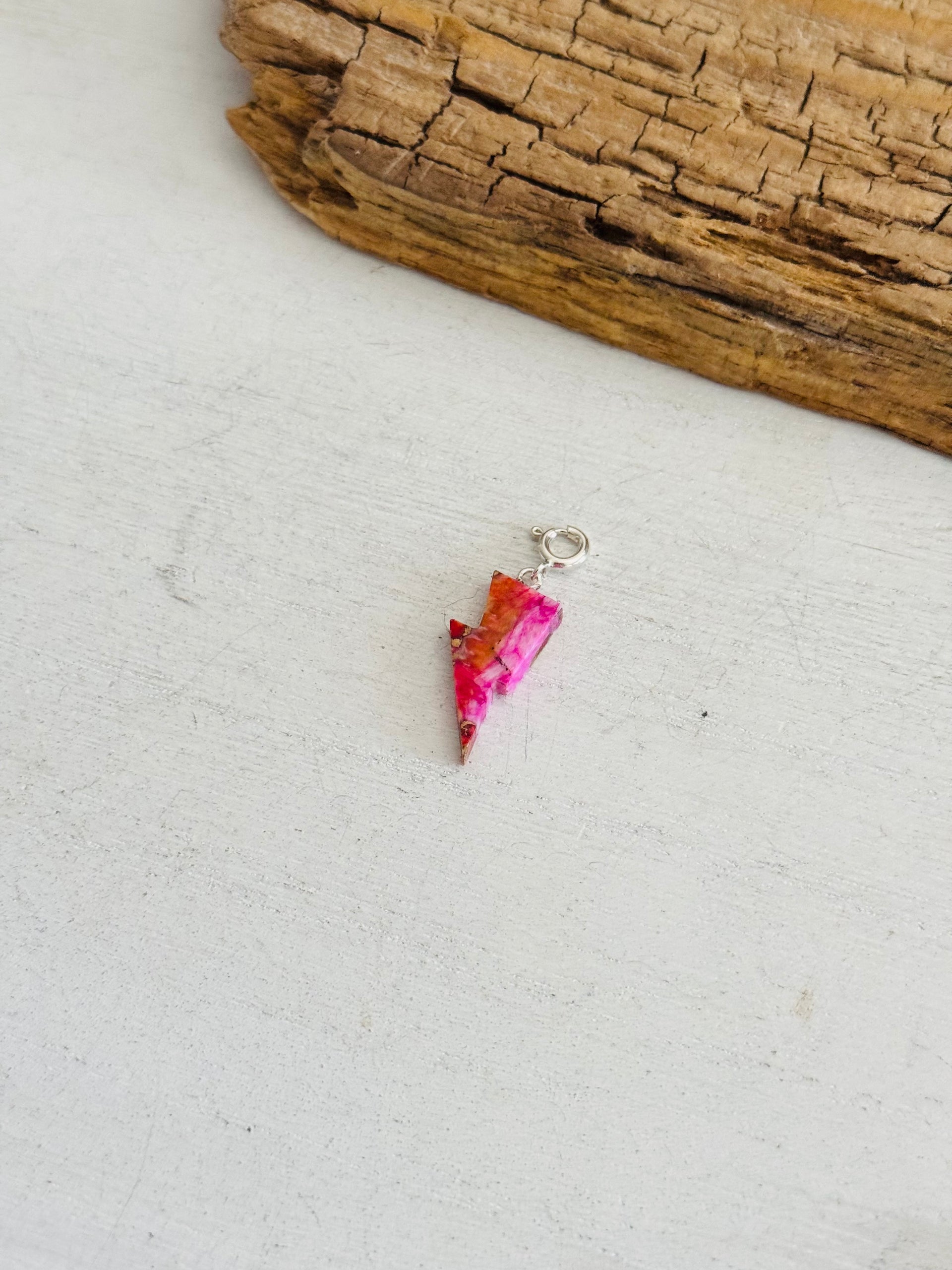 Navajo Made Mohave Turquoise & Sterling Silver Lightning Bolt Charms