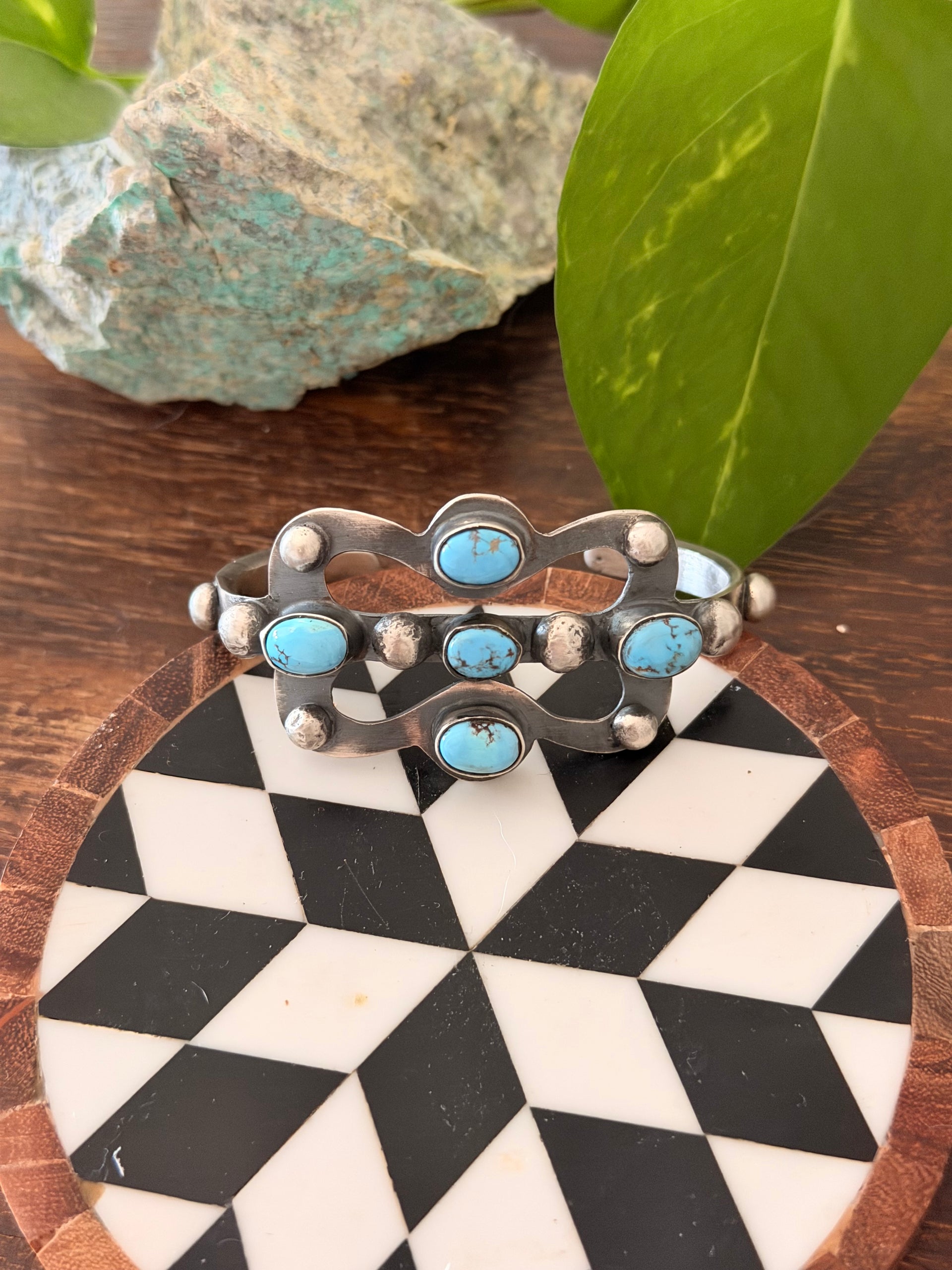 Chimney Butte Golden Hills Turquoise & Sterling Silver Cuff Bracelet
