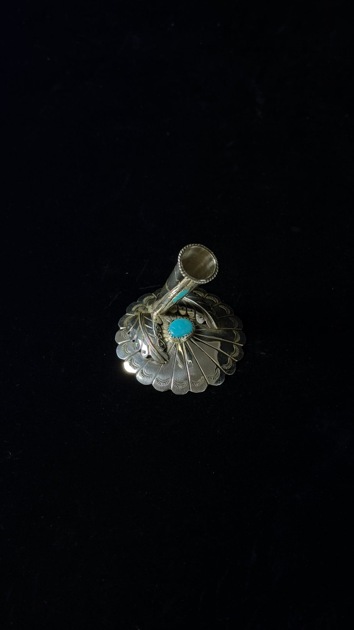 Jeffery Castillo Kingman Turquoise & Sterling Silver Pen Holder