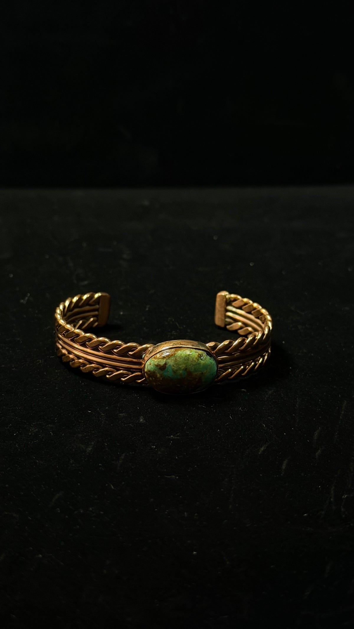 Navajo Made Kingman Turquoise & Copper Cuff Bracelet