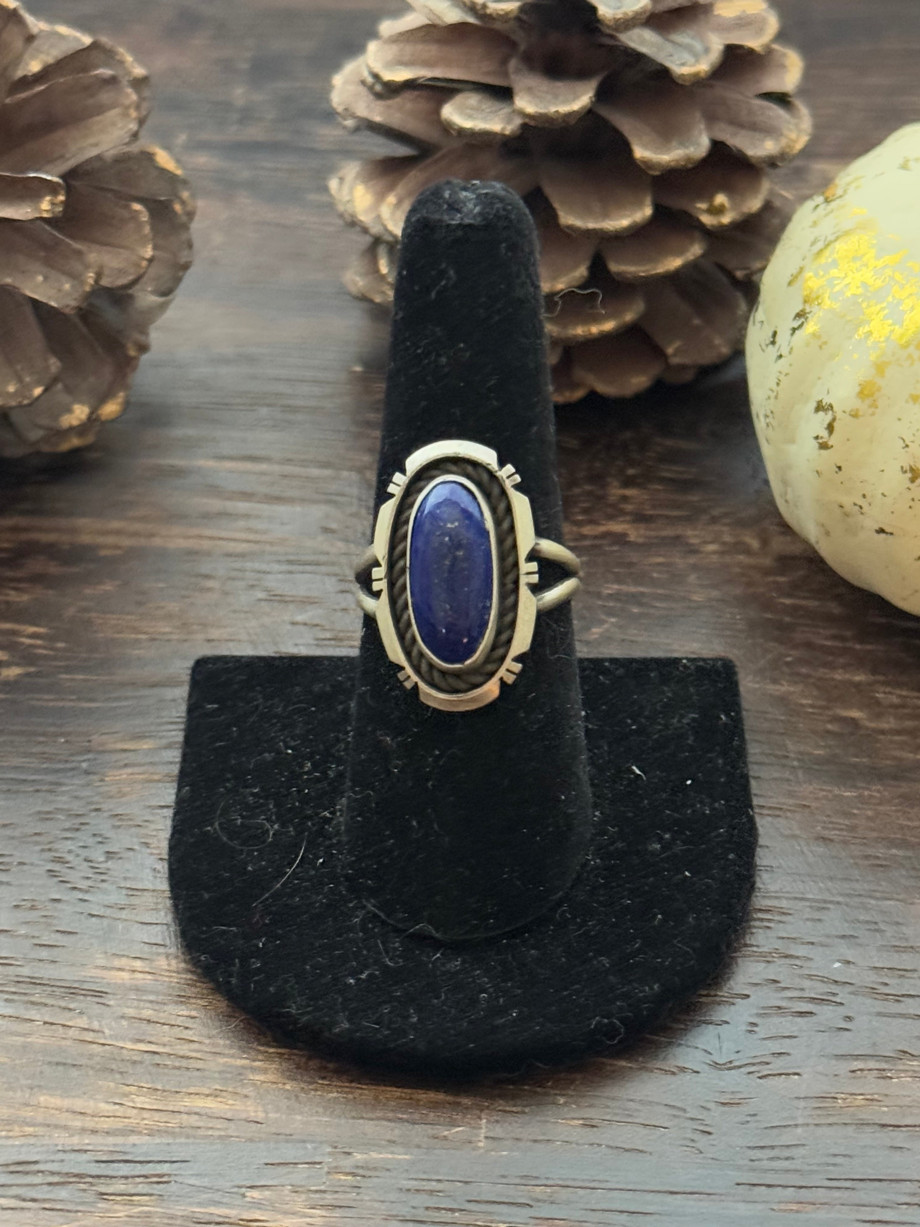 Navajo Made Lapis & Sterling Silver Ring