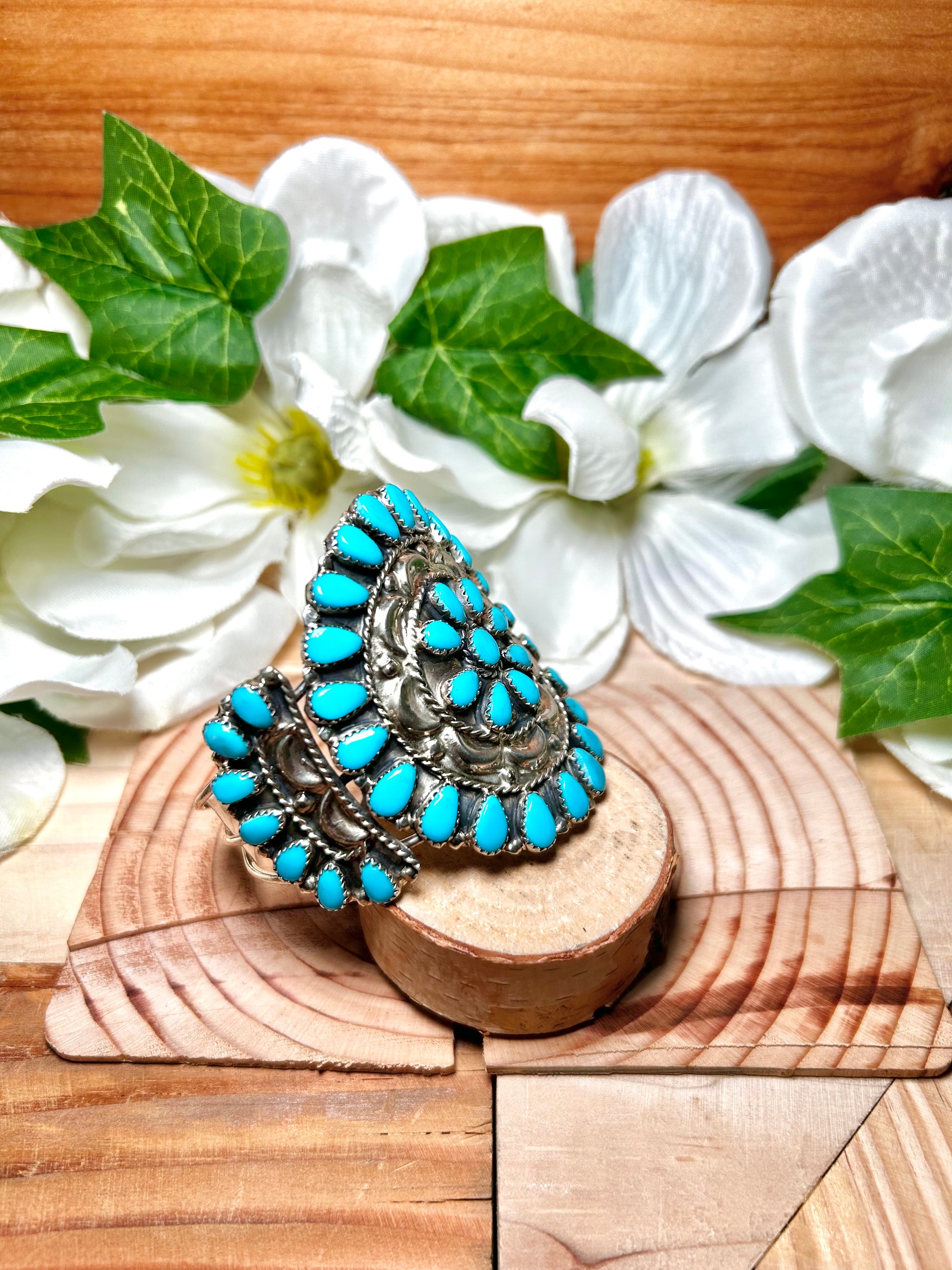 Delia Wauneka Kingman Turquoise  & Sterling Silver Cuff Bracelet