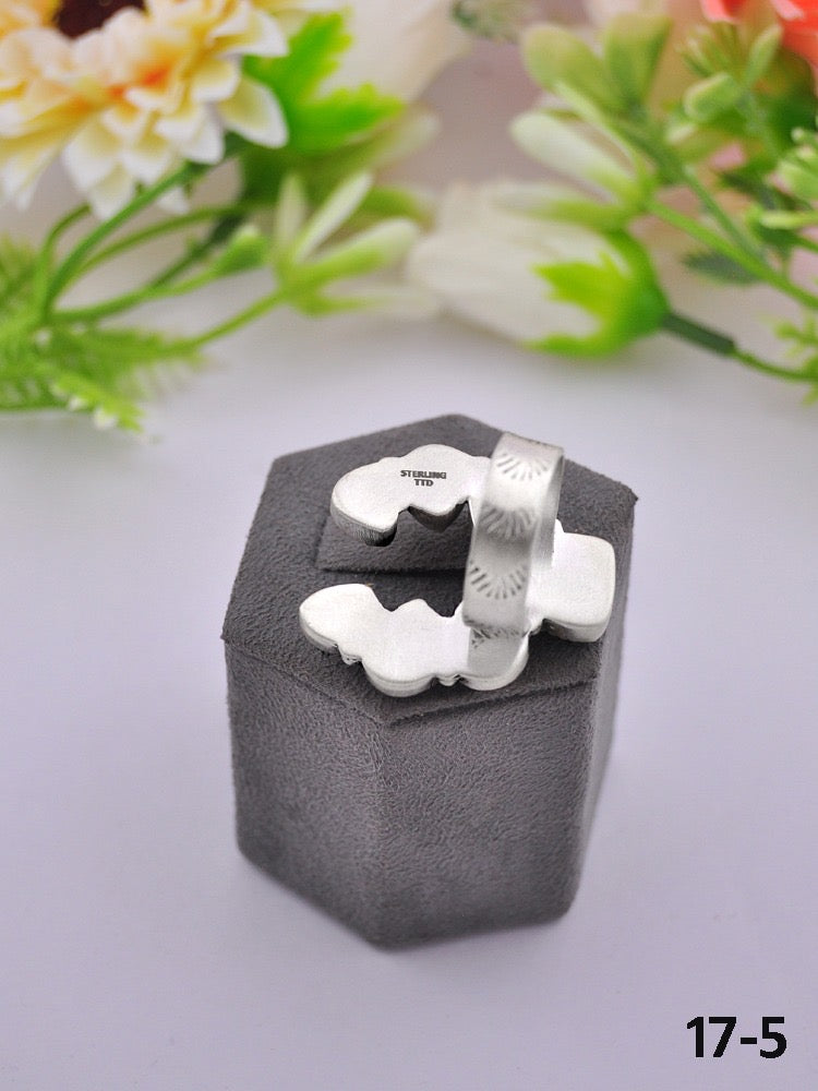 Southwest Made Multi Stone & Sterling Sliver Cluster Adjustable Ring