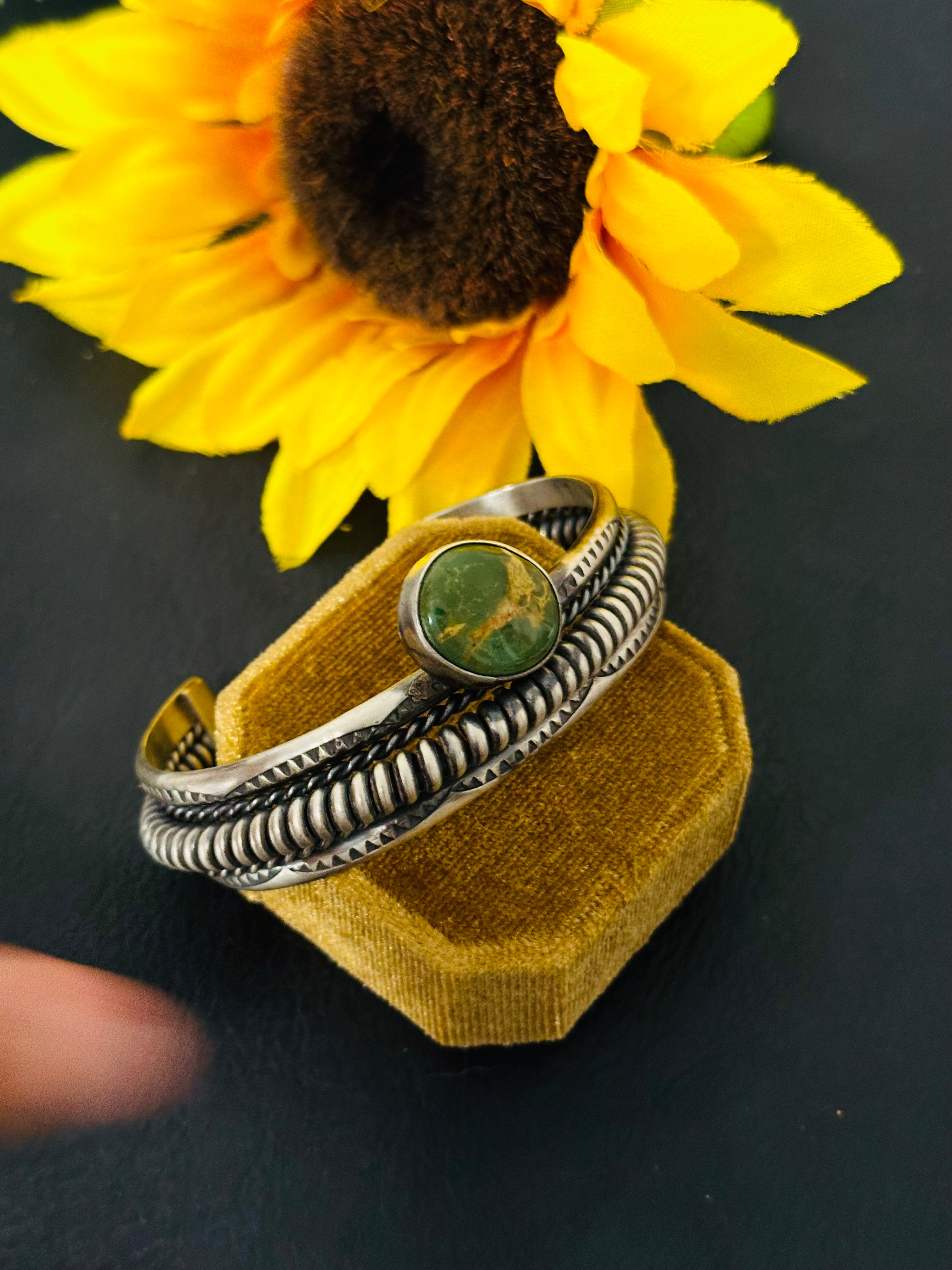 Navajo Royston Turquoise & Sterling Silver Cuff Bracelet