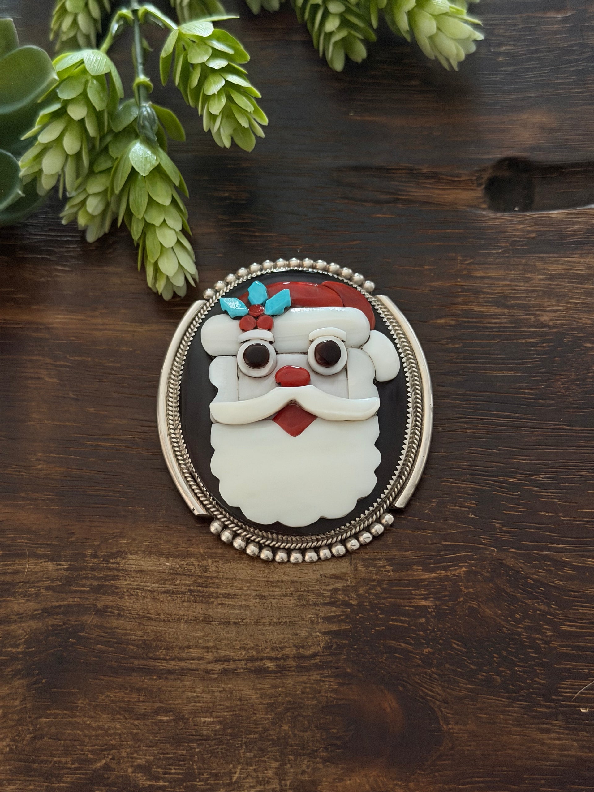 Ben Etsate Multi Stone & Sterling Silver Inlay Buckle
