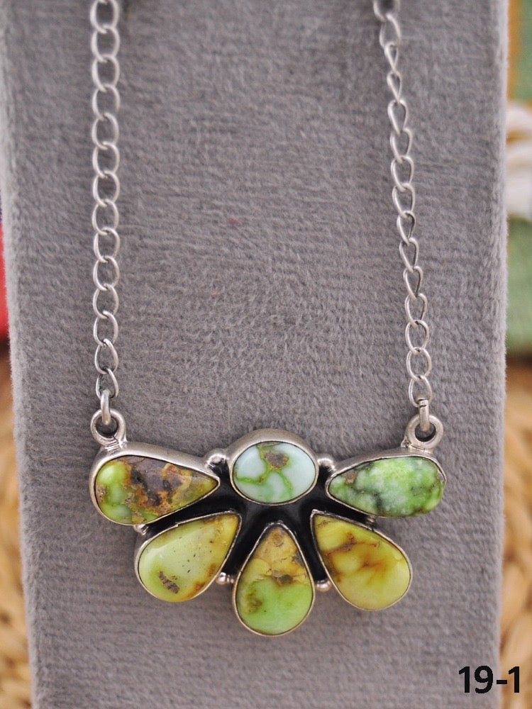 Southwest Made Palomino Variscite & Sterling Silver Necklace