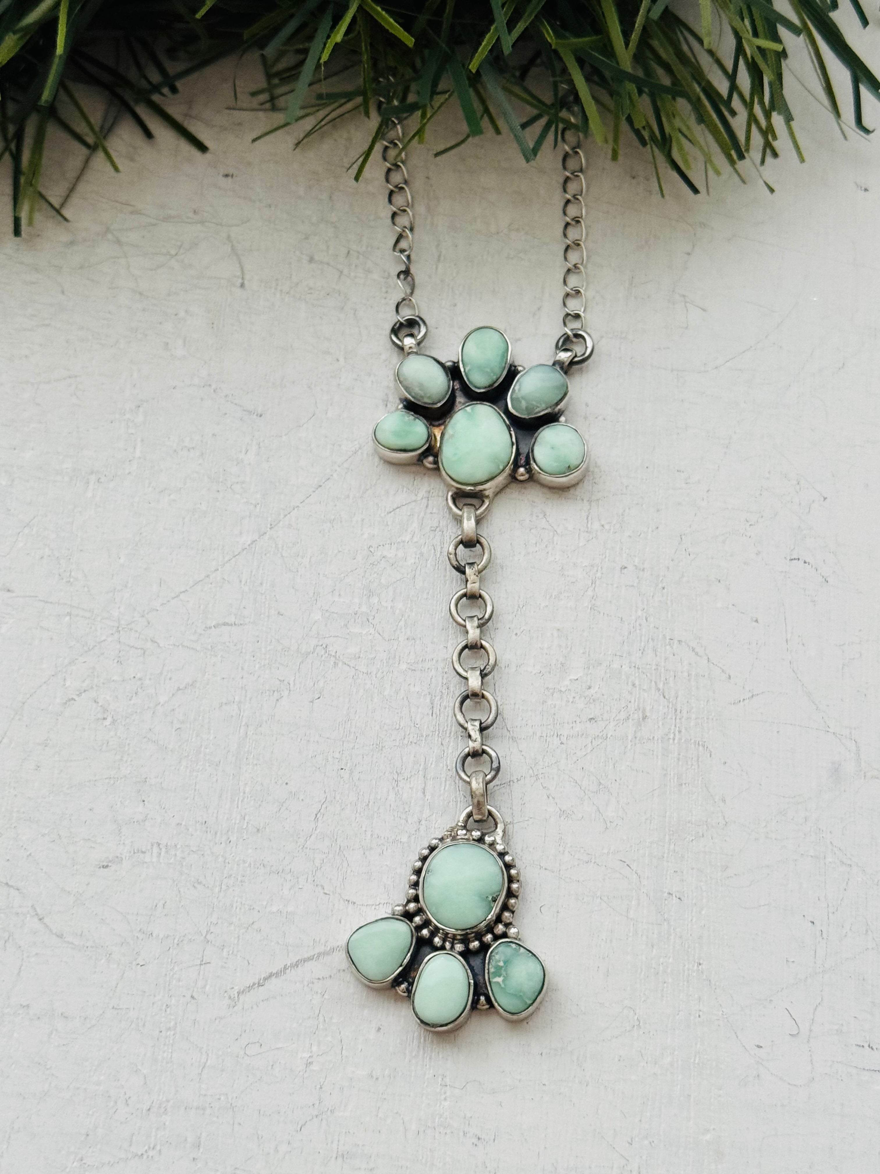 Southwest Handmade Paloma Variscite & Sterling Silver Necklace