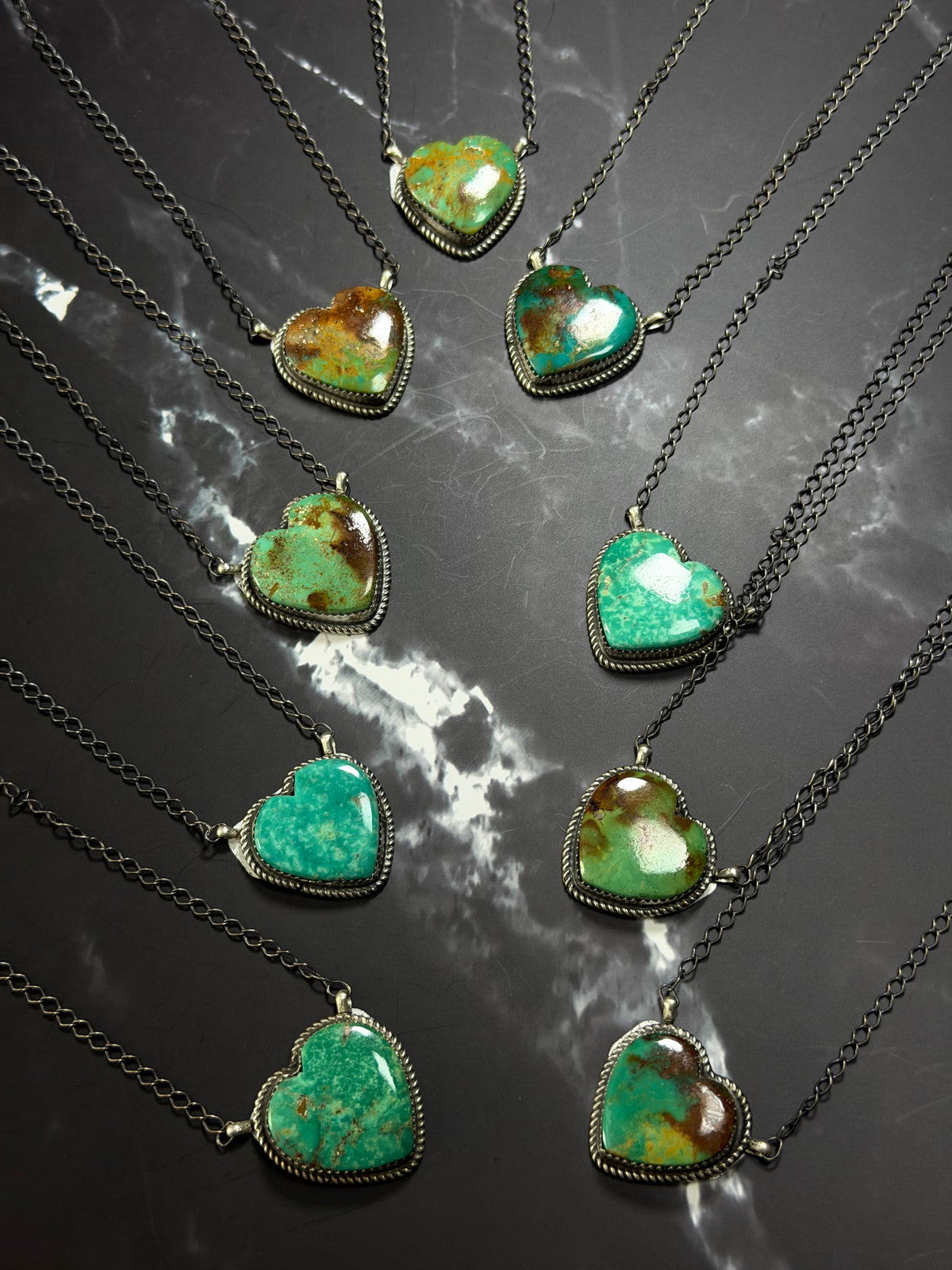 Donovan Nez Royston Turquoise & Sterling Silver Heart Necklace