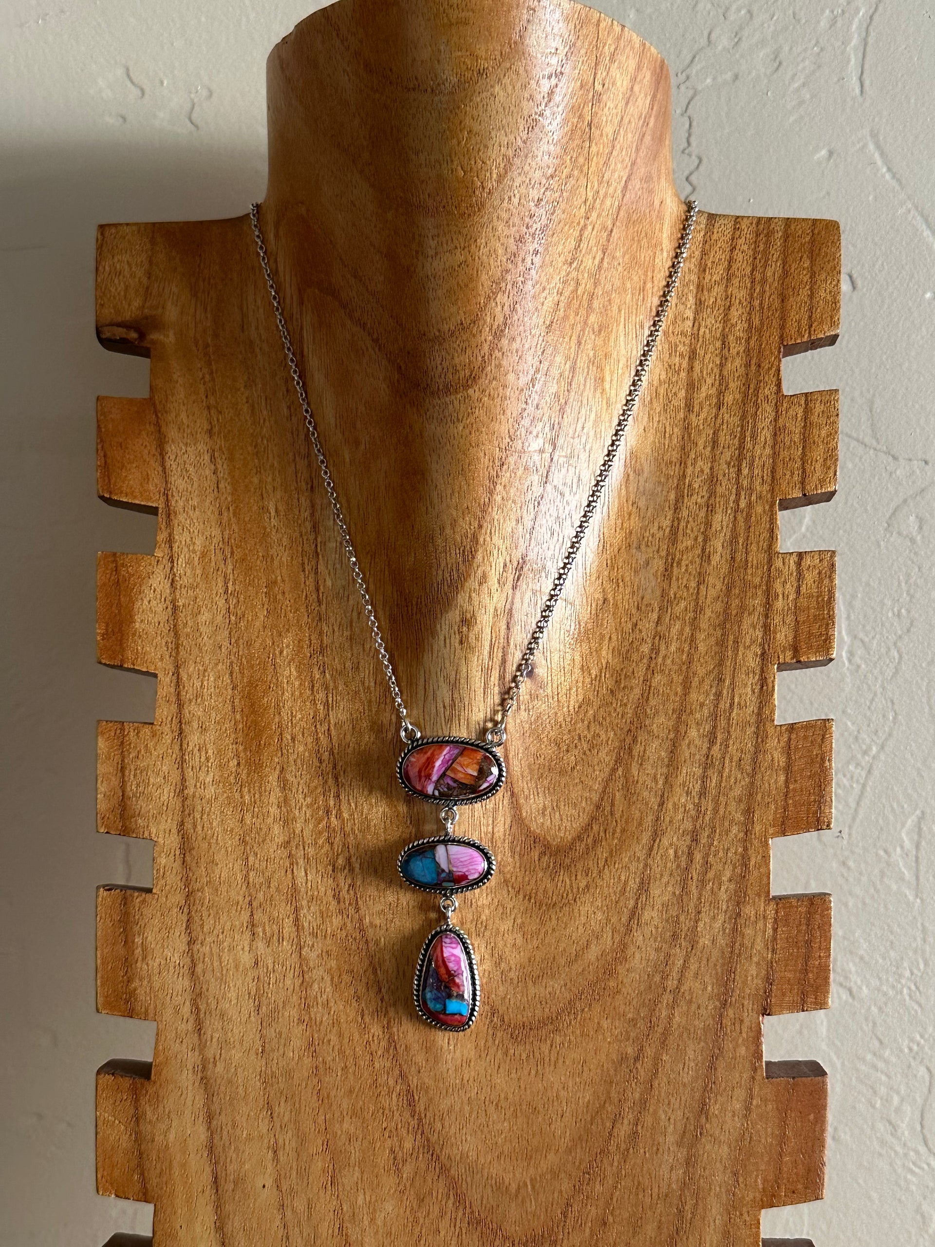 Southwest Made Mohave Turquoise & Sterling Silver Necklace