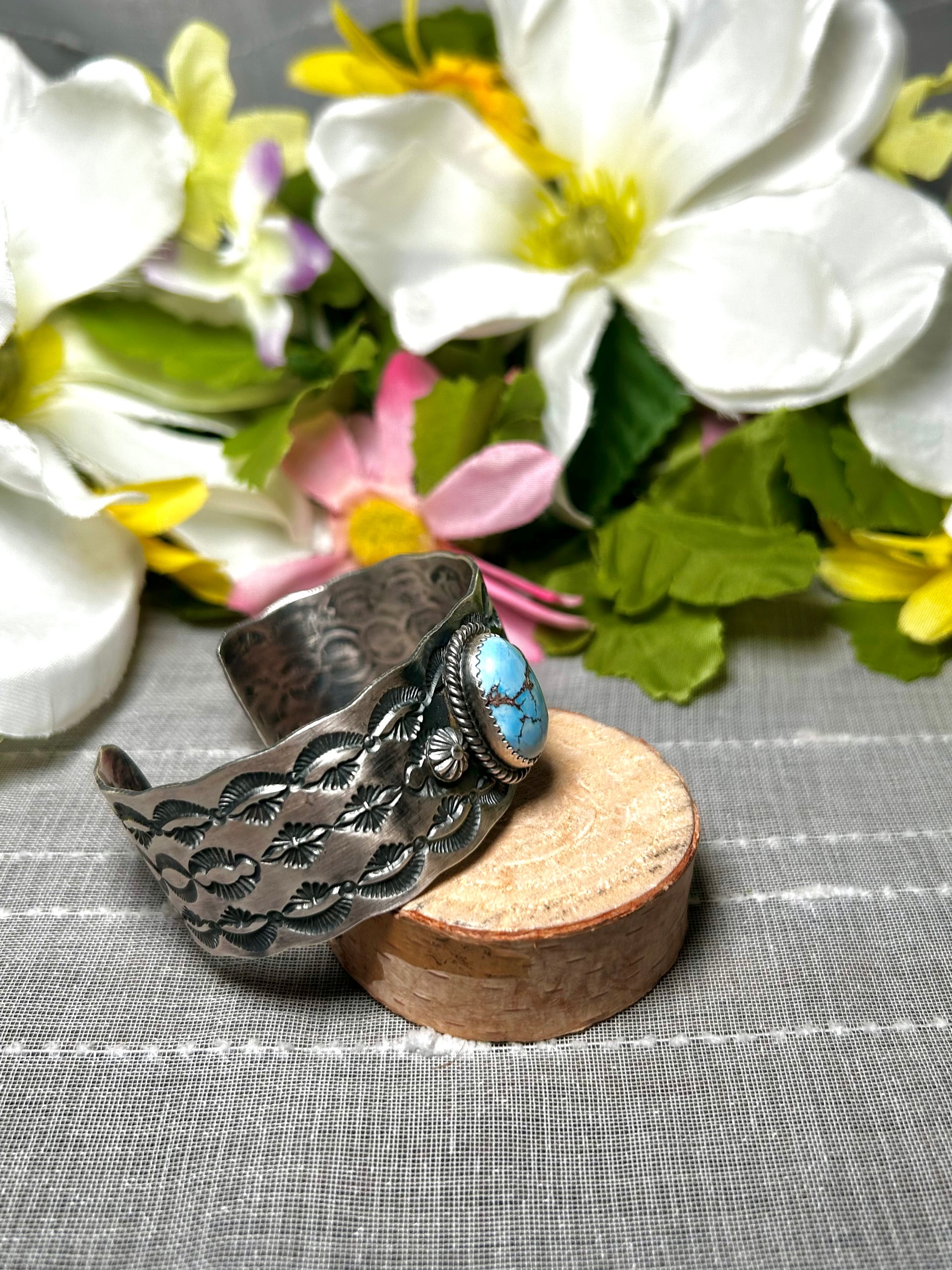 Kevin Billah Golden Hill Turquoise & Sterling Silver Cuff Bracelet
