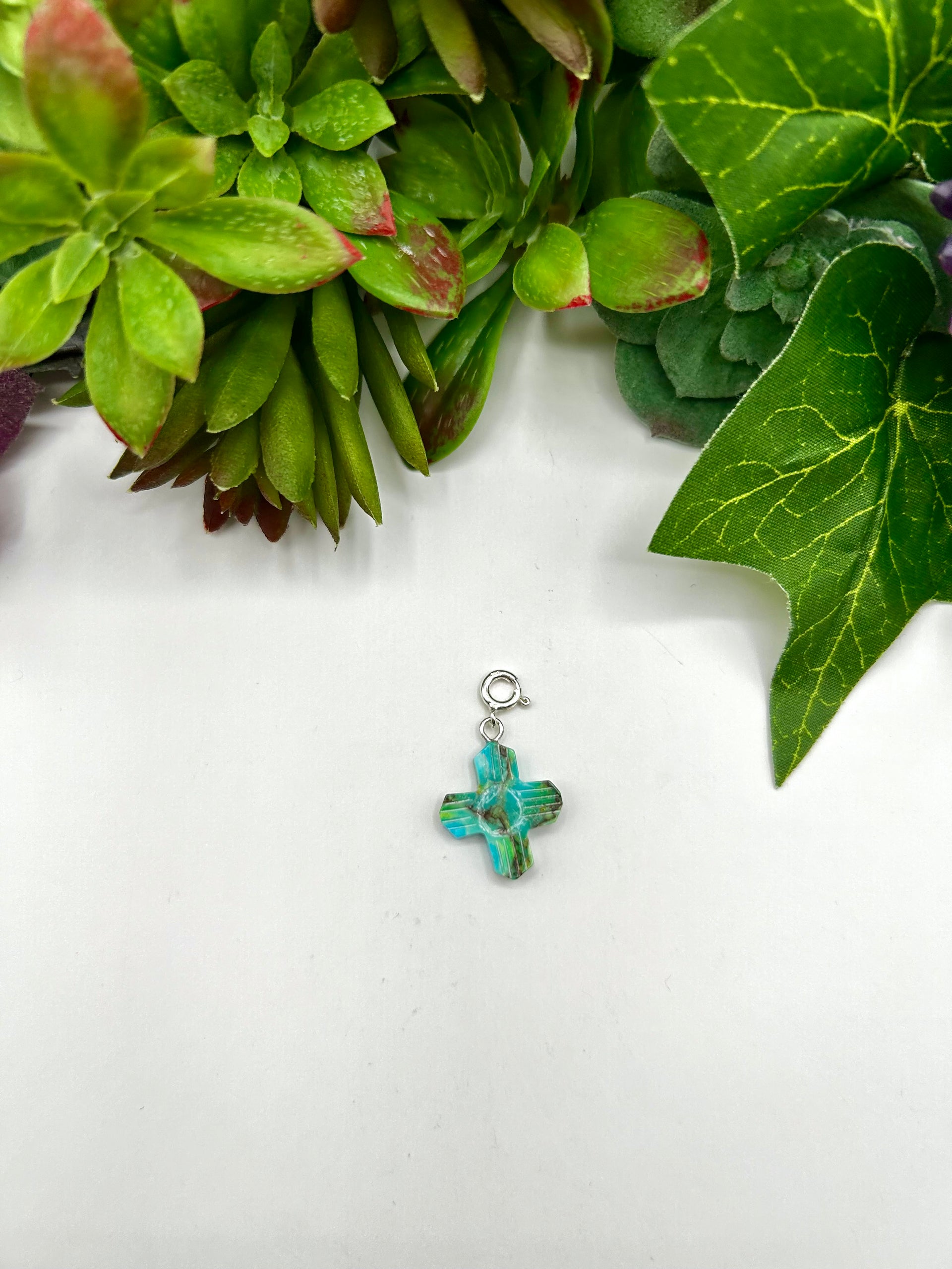 Navajo Made Mohave Turquoise & Sterling Silver Charms