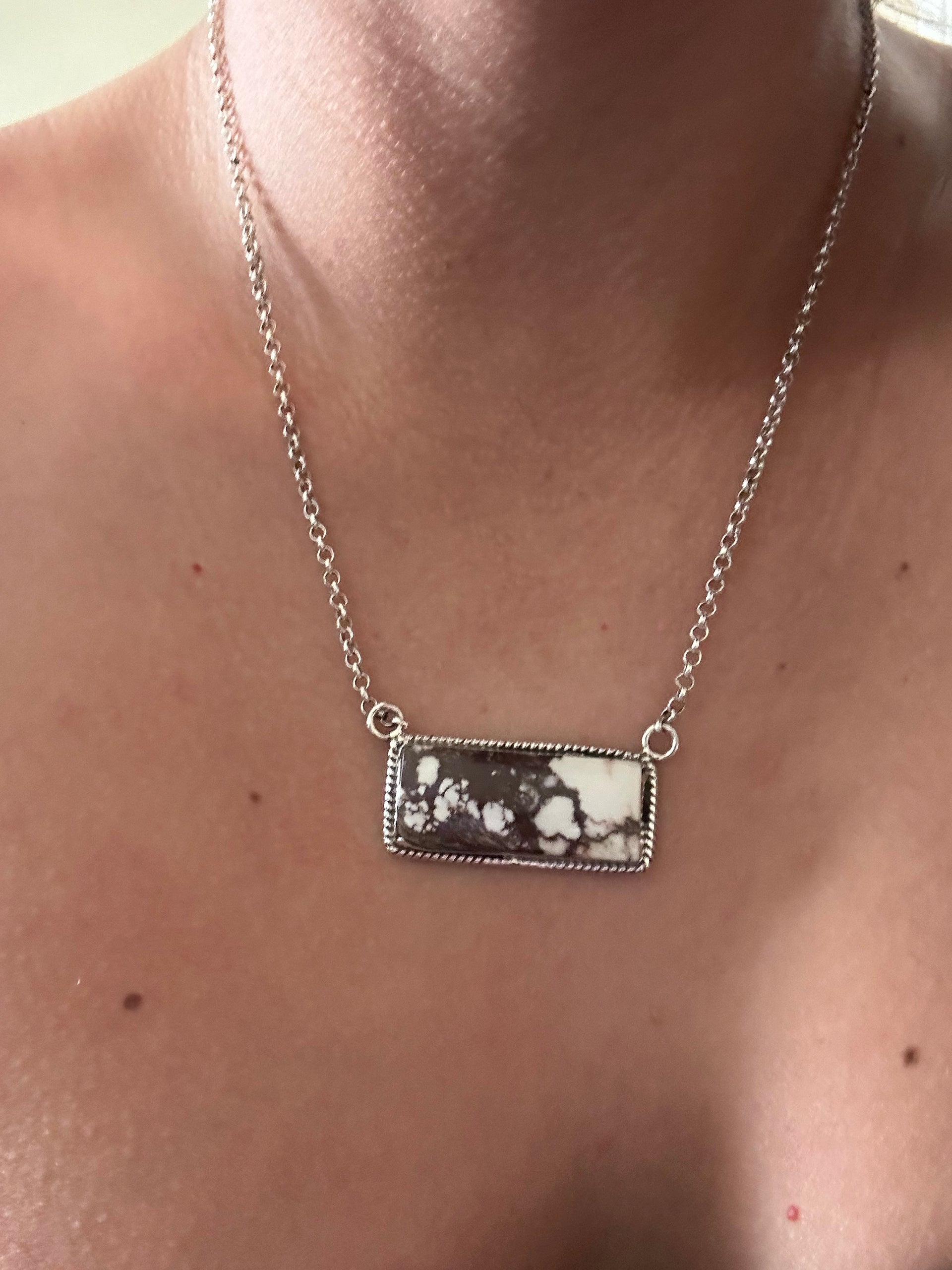 Southwest Made Wild Horse & Sterling Silver Necklace