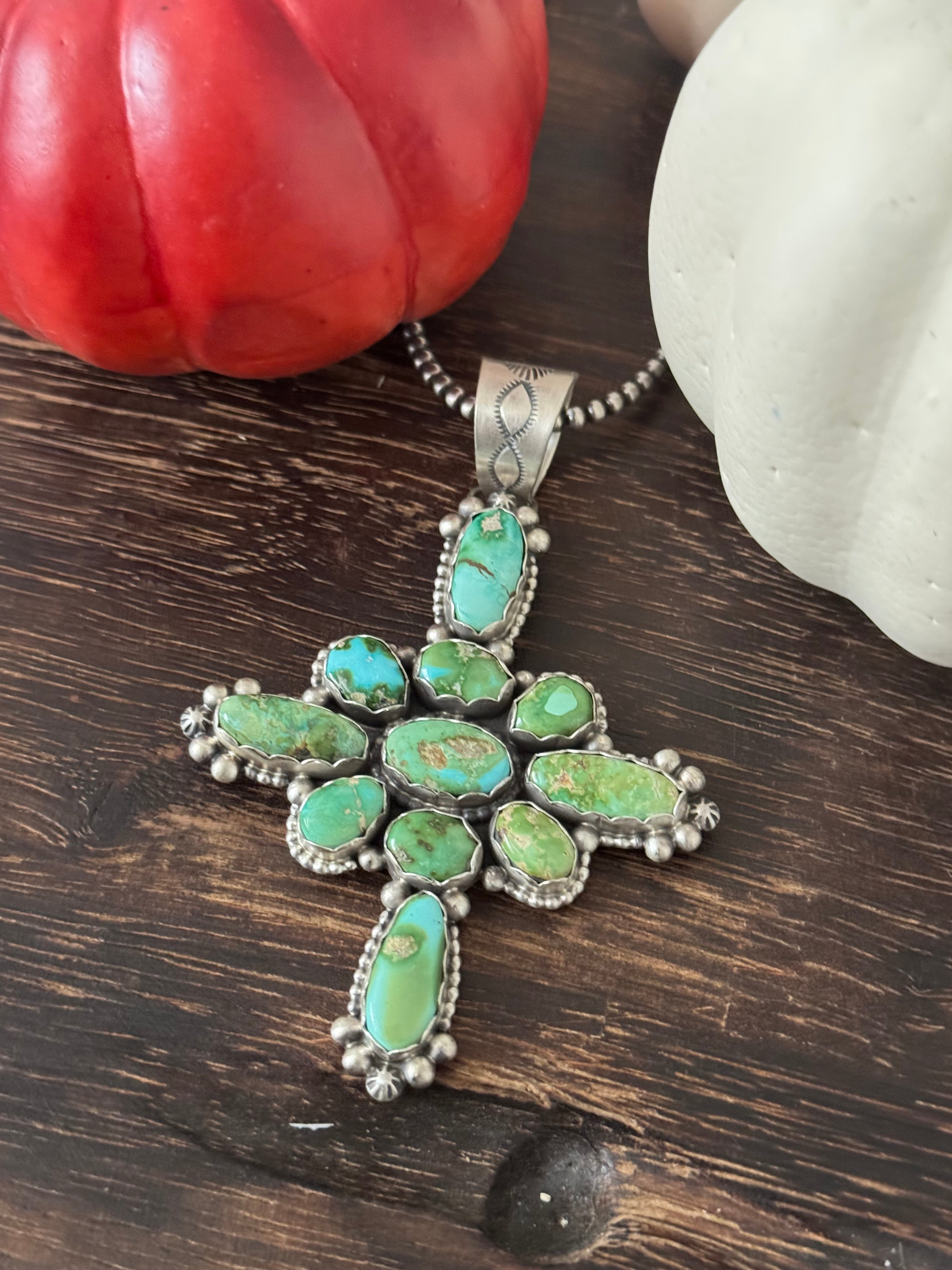 Dave Skeets Sonoran Mountain Turquoise & Sterling Silver Cluster Pendant