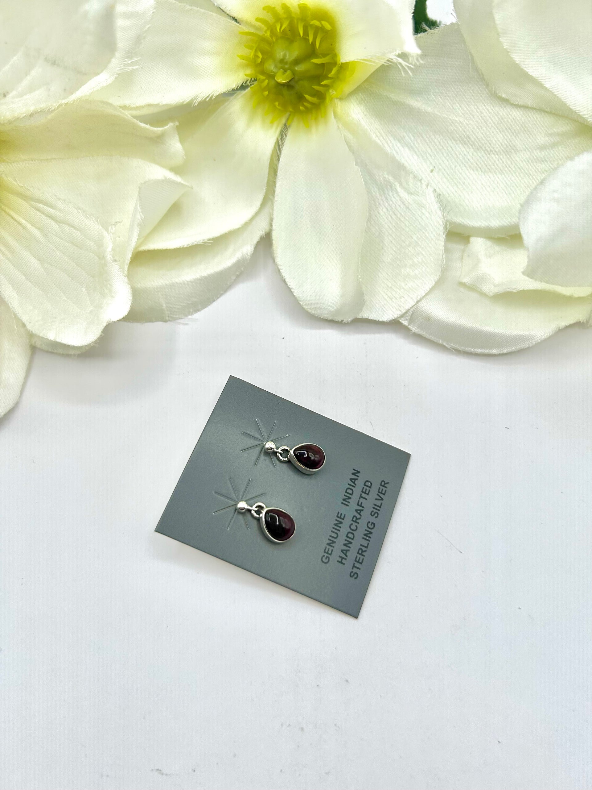Navajo Made Purple Spiny Oyster & Sterling Silver Post Dangle Earrings