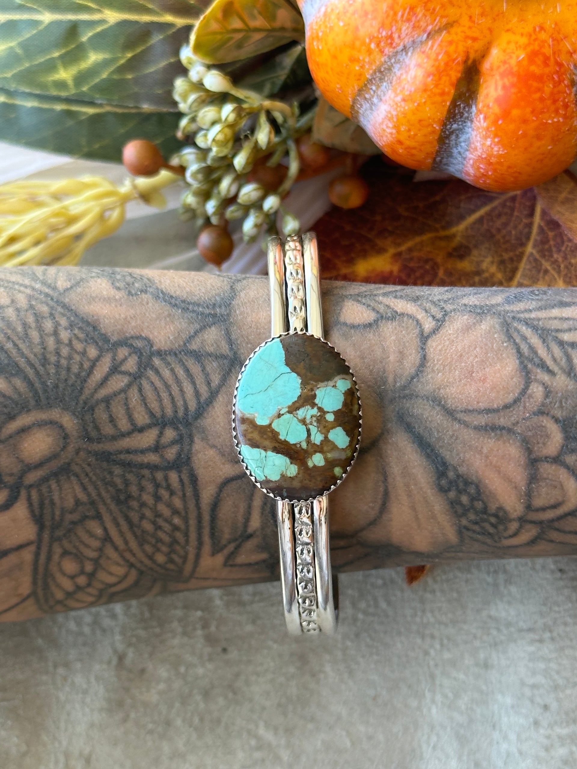 Southwest Made #8 Turquoise & Sterling Silver Cuff Bracelet