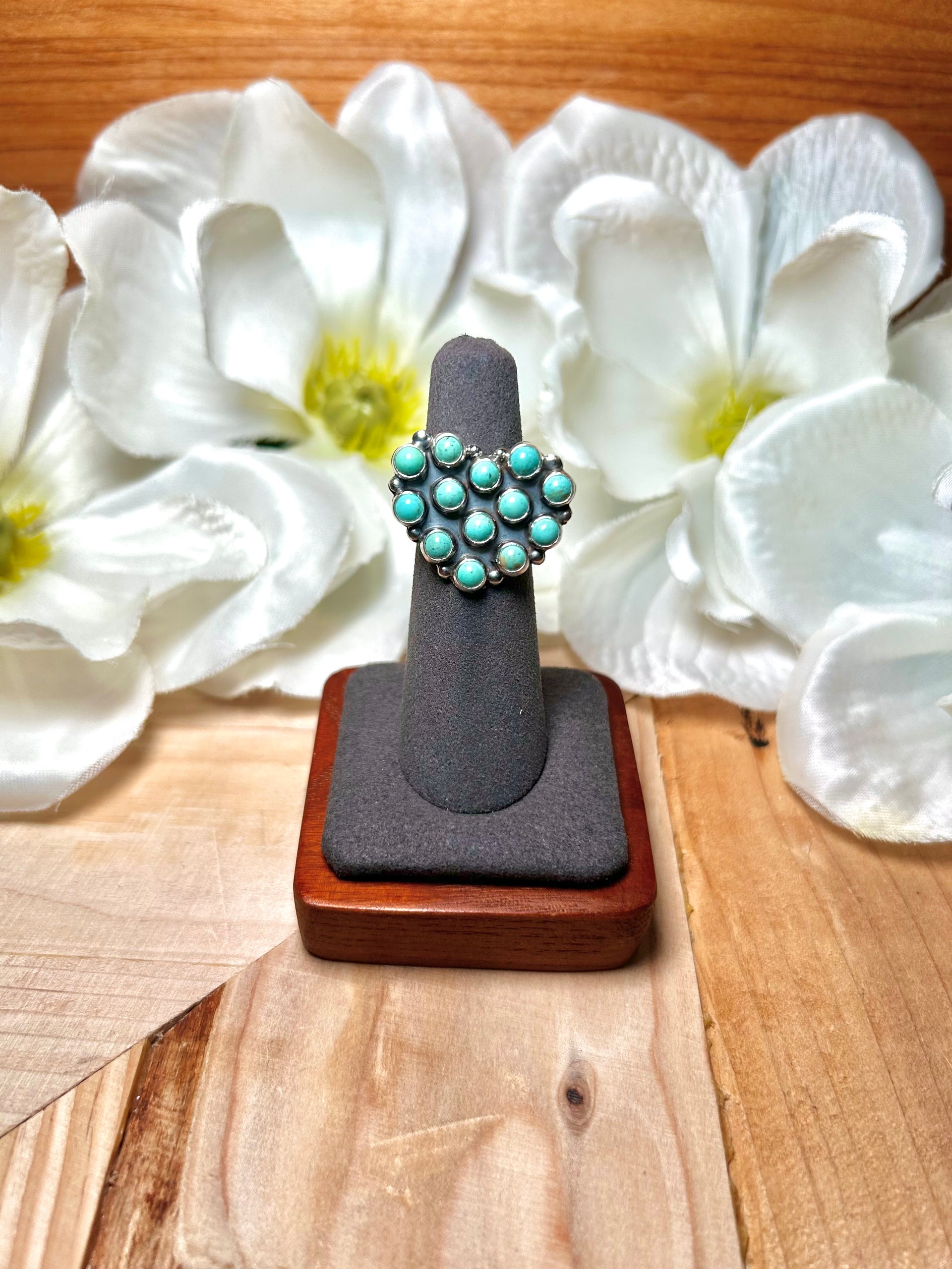 Navajo Made Red Skin Turquoise & Sterling Silver Ring Size 6.5