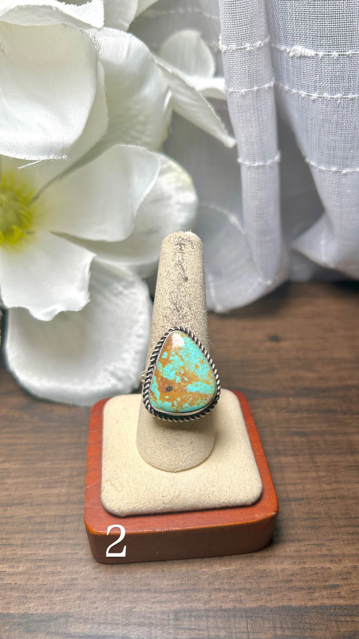 Donovan Nez Kingman Turquoise & Sterling Silver Adjustable Ring