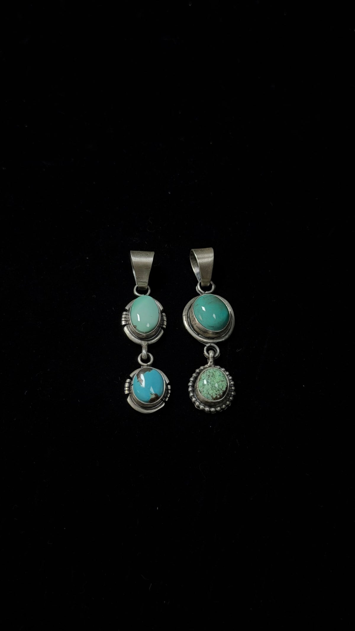 Navajo Made Carico Lake Turquoise & Sterling Silver Pendant
