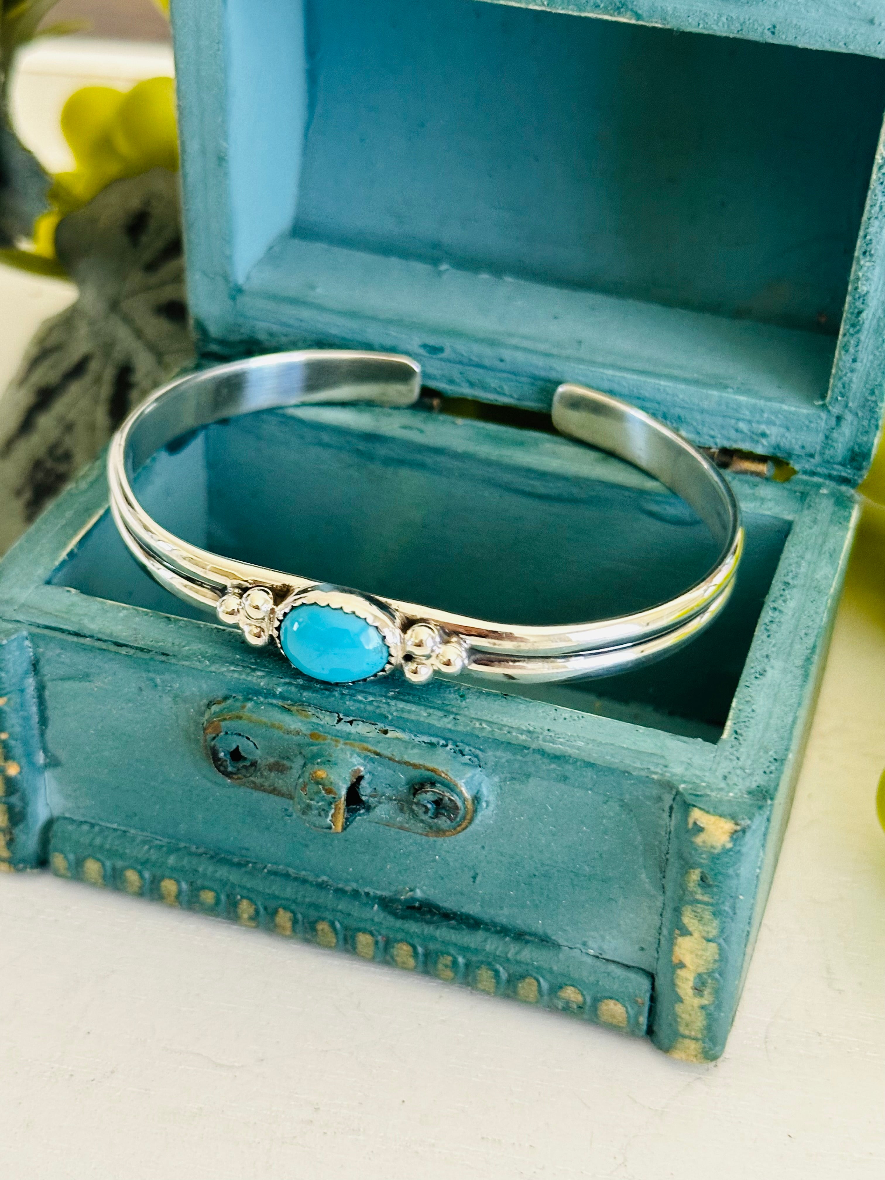TTD “Heather” Kingman Turquoise & Sterling Silver Cuff Bracelet