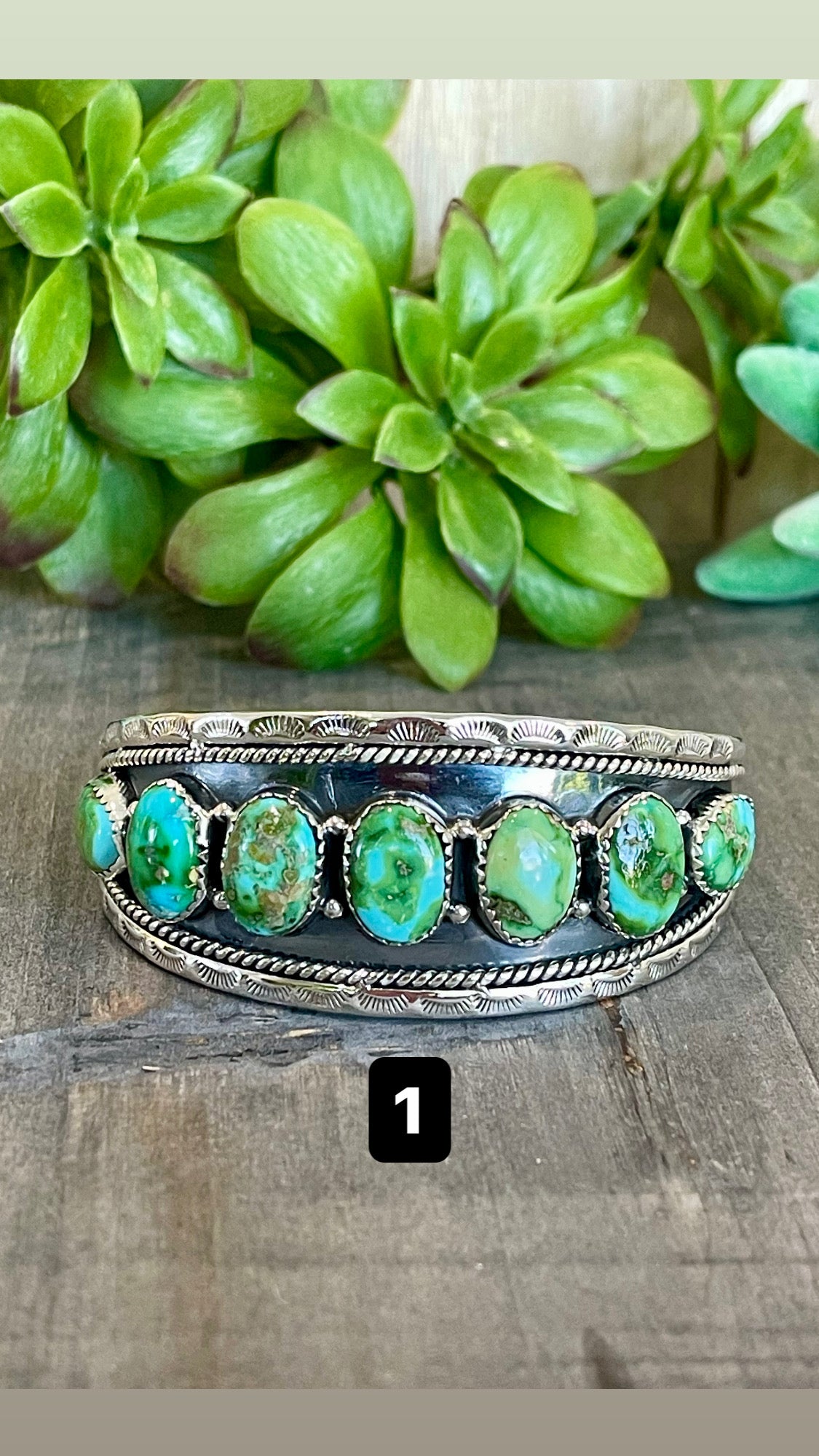 Southwest Handmade Sonoran Mountain Turquoise & Sterling Silver Cuff Bracelet