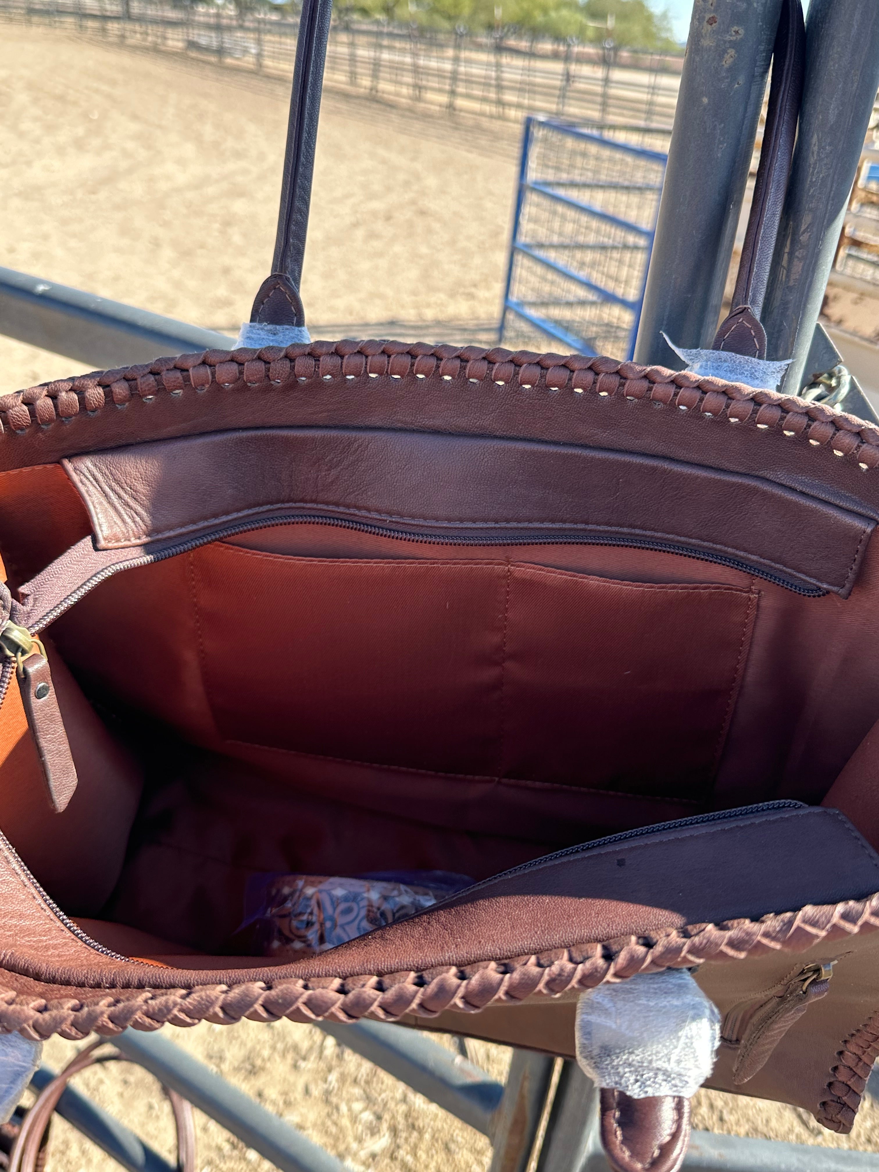 Genuine Tooled Leather & Cowhide Purse