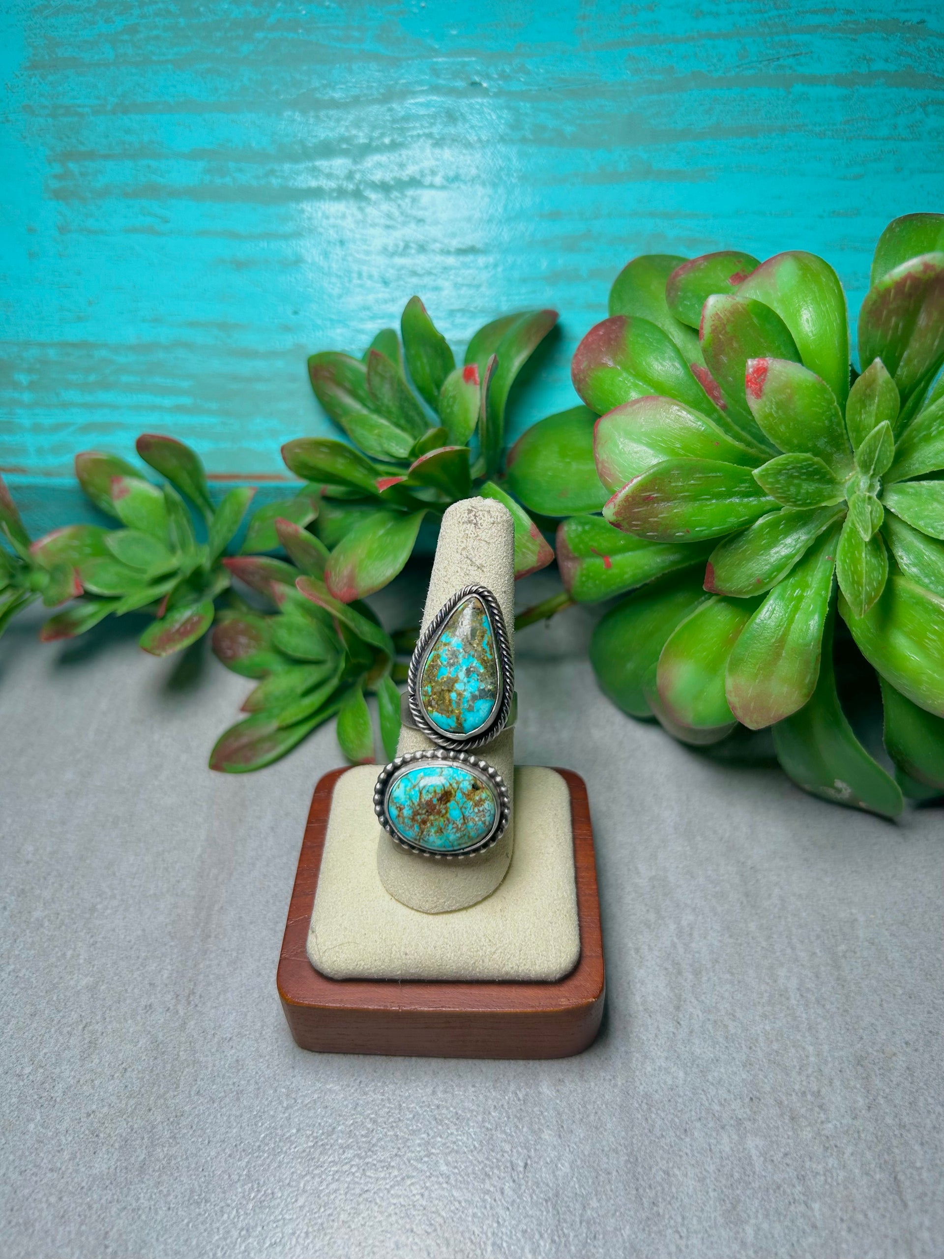Jamison Garcia Royston Turquoise & Sterling Silver Ring Size 7.5