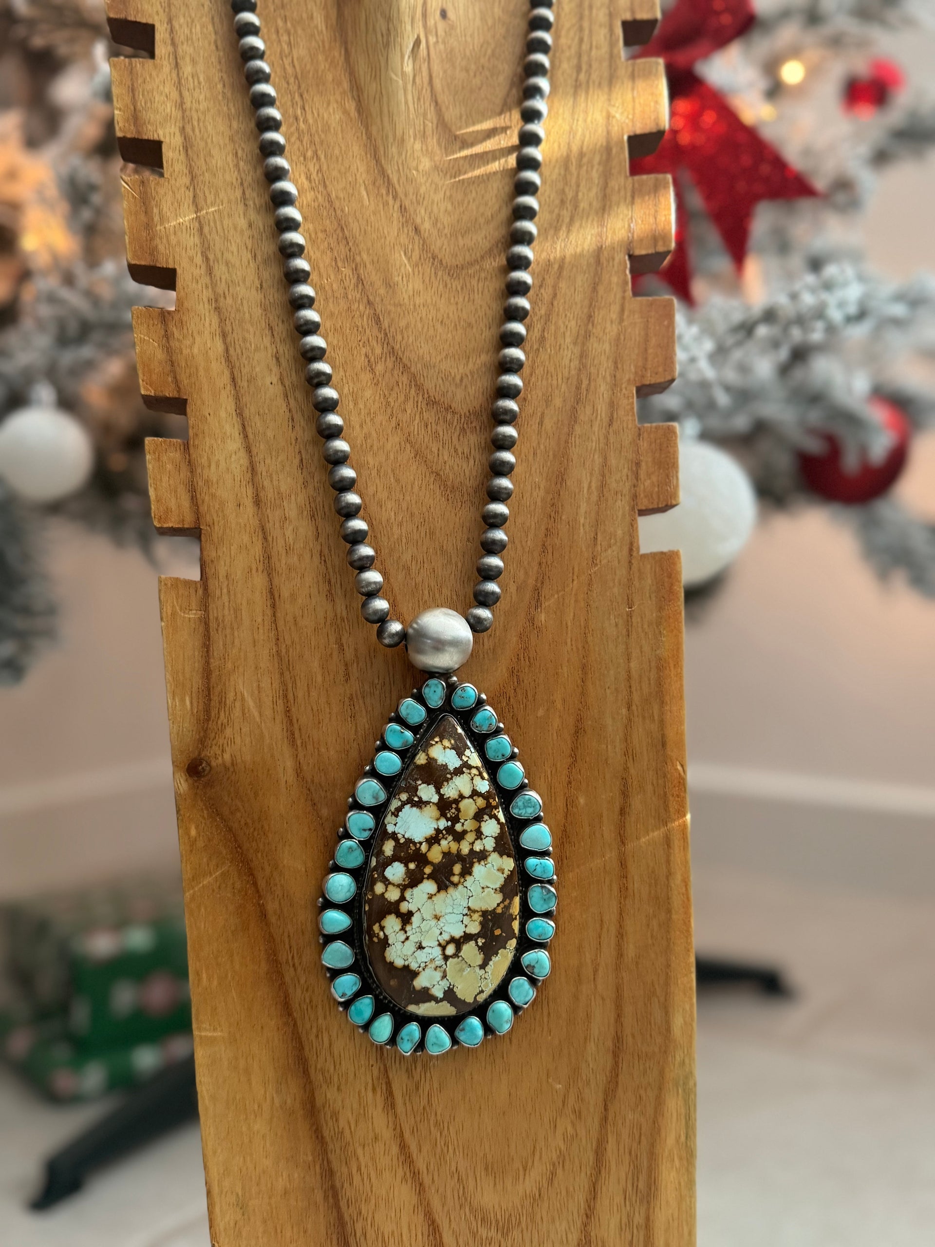 Sheila Becenti Multi Stone & Sterling Silver Cluster Necklace