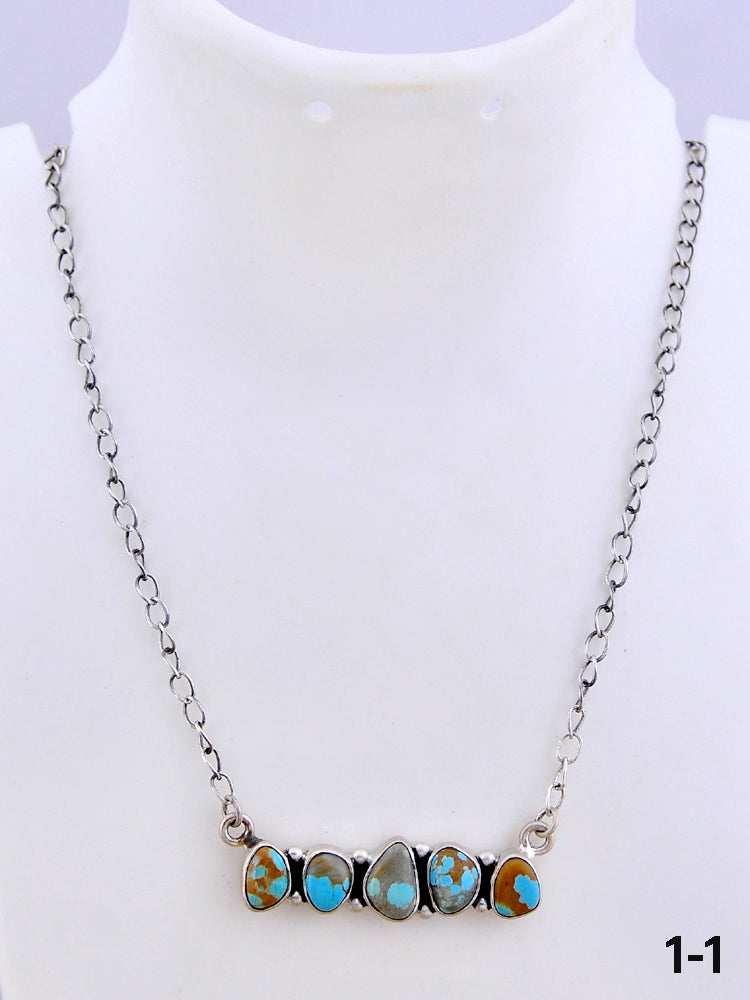 Southwest Made No.8 Turquoise & Sterling Silver Necklace