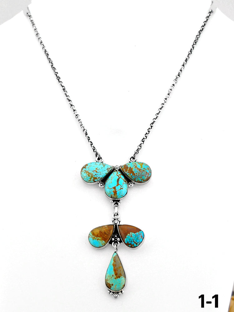 Southwest Handmade #8 Turquoise & Sterling Silver Necklace