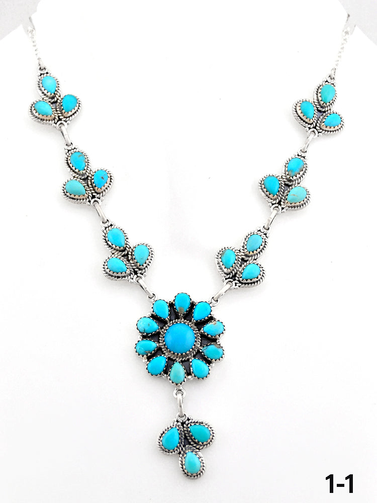 Southwest Made Kingman Turquoise & Sterling Silver Necklace