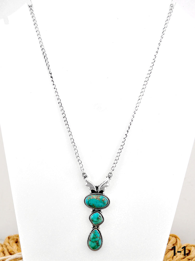 Southwest Handmade Emerald Valley & Sterling Silver Necklace