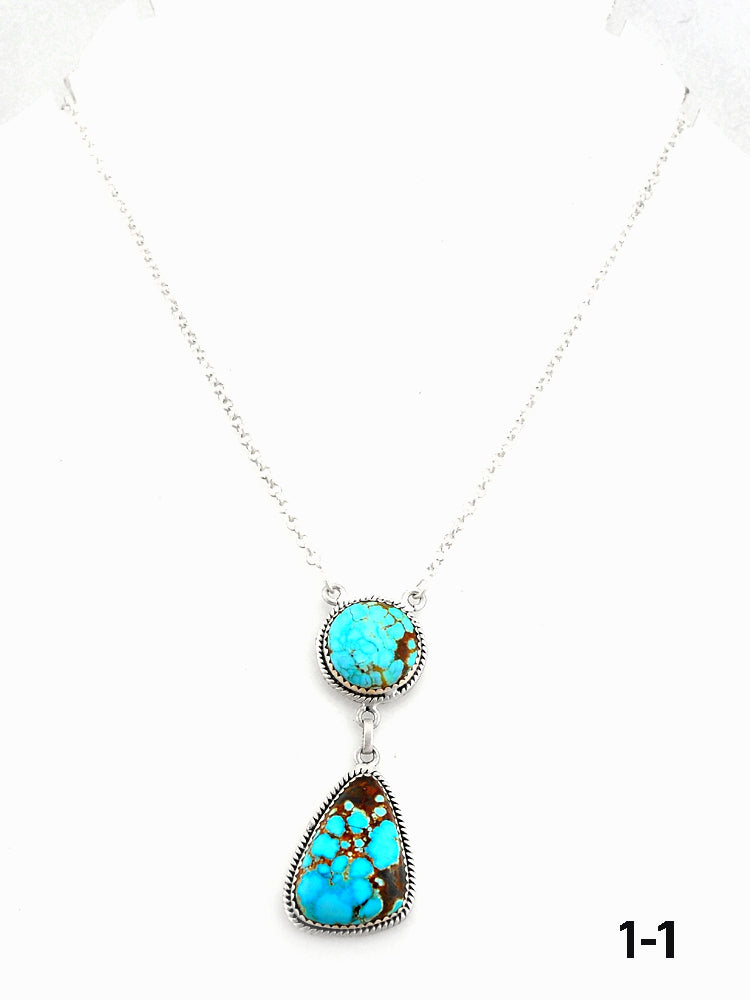 Southwest Made No.8 Turquoise & Sterling Silver Necklace
