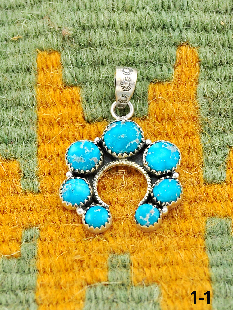 Southwest Made White Water Turquoise & Sterling Silver Pendant
