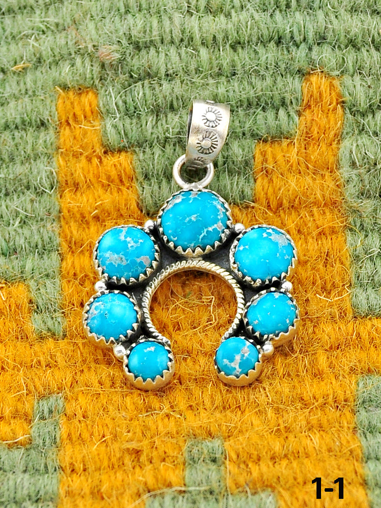 Southwest Made White Water Turquoise & Sterling Silver Pendant