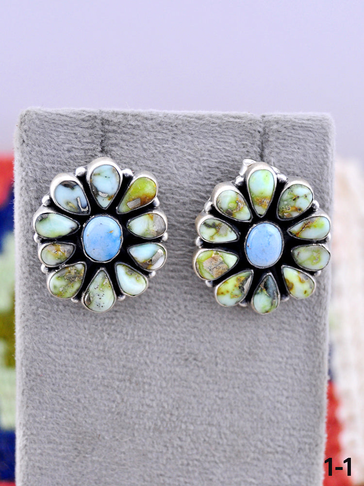 Southwest Made Multistone & Sterling Silver Post Earrings