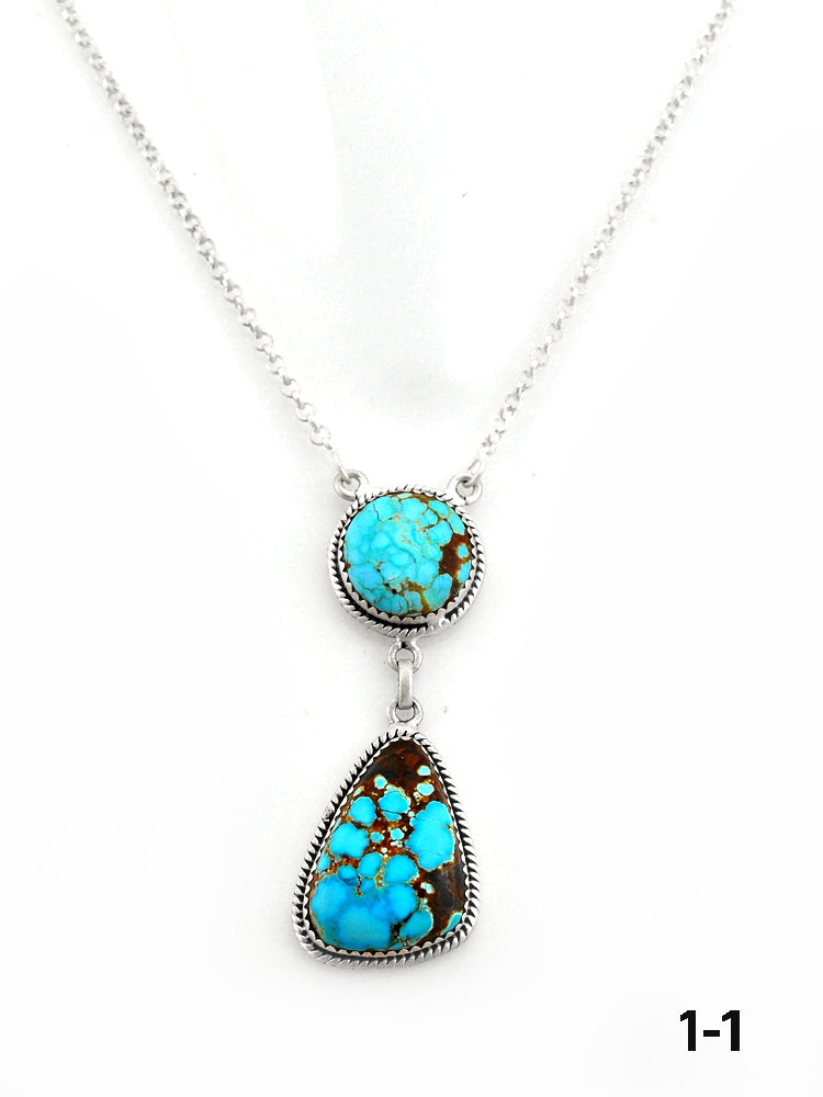 Southwest Made No.8 Turquoise & Sterling Silver Necklace