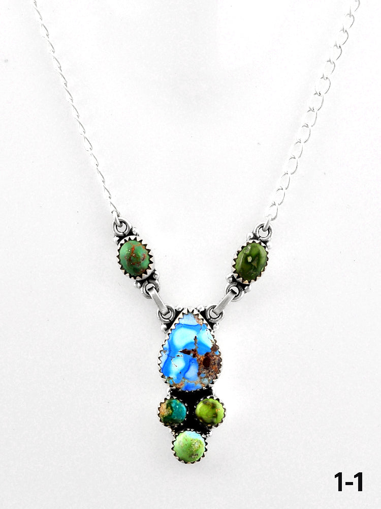 Southwest Made Multi Stone & Sterling Silver Necklace